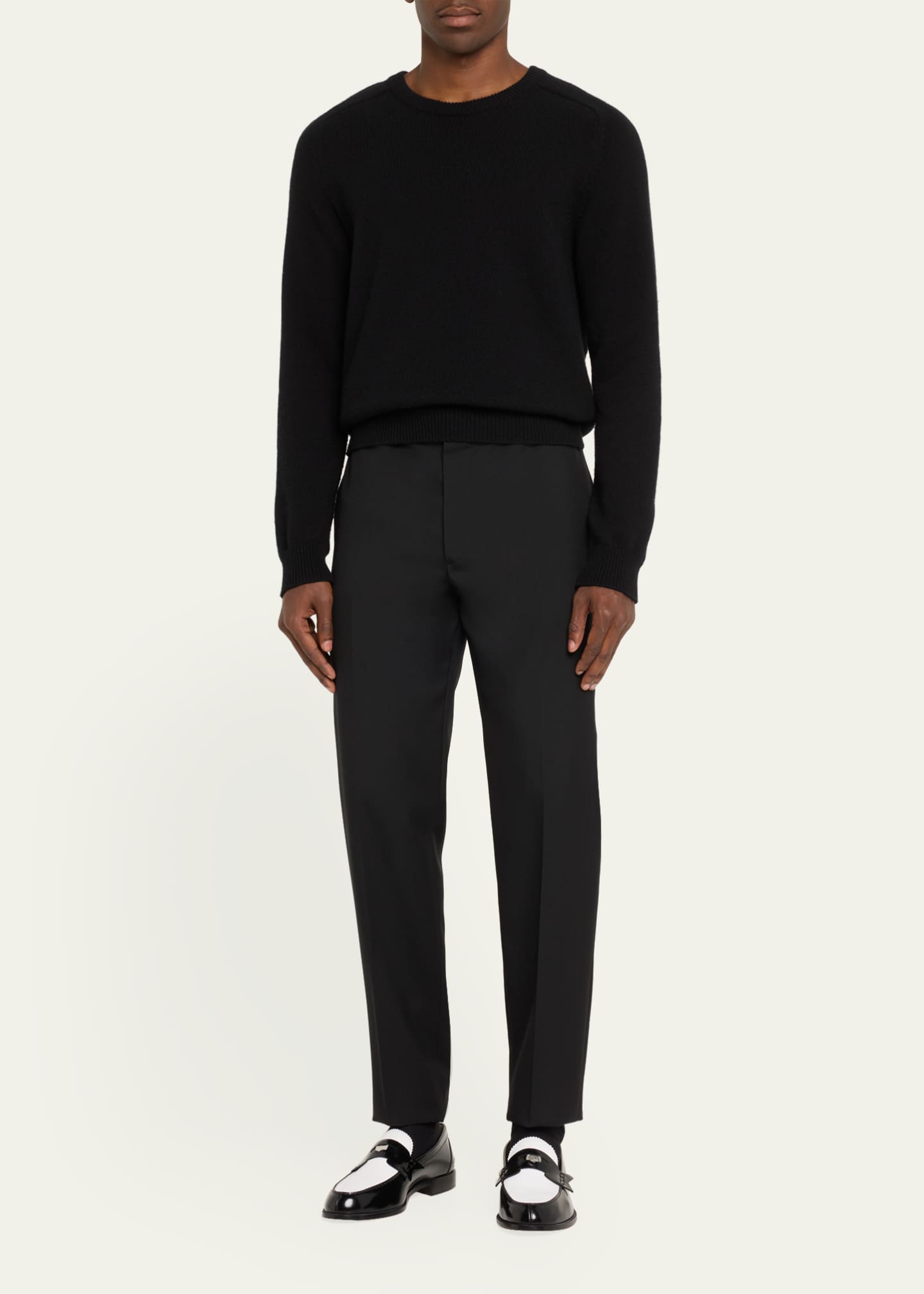 Christian Louboutin Men's Leather Bicolor Penny Loafers Image 3 of 4