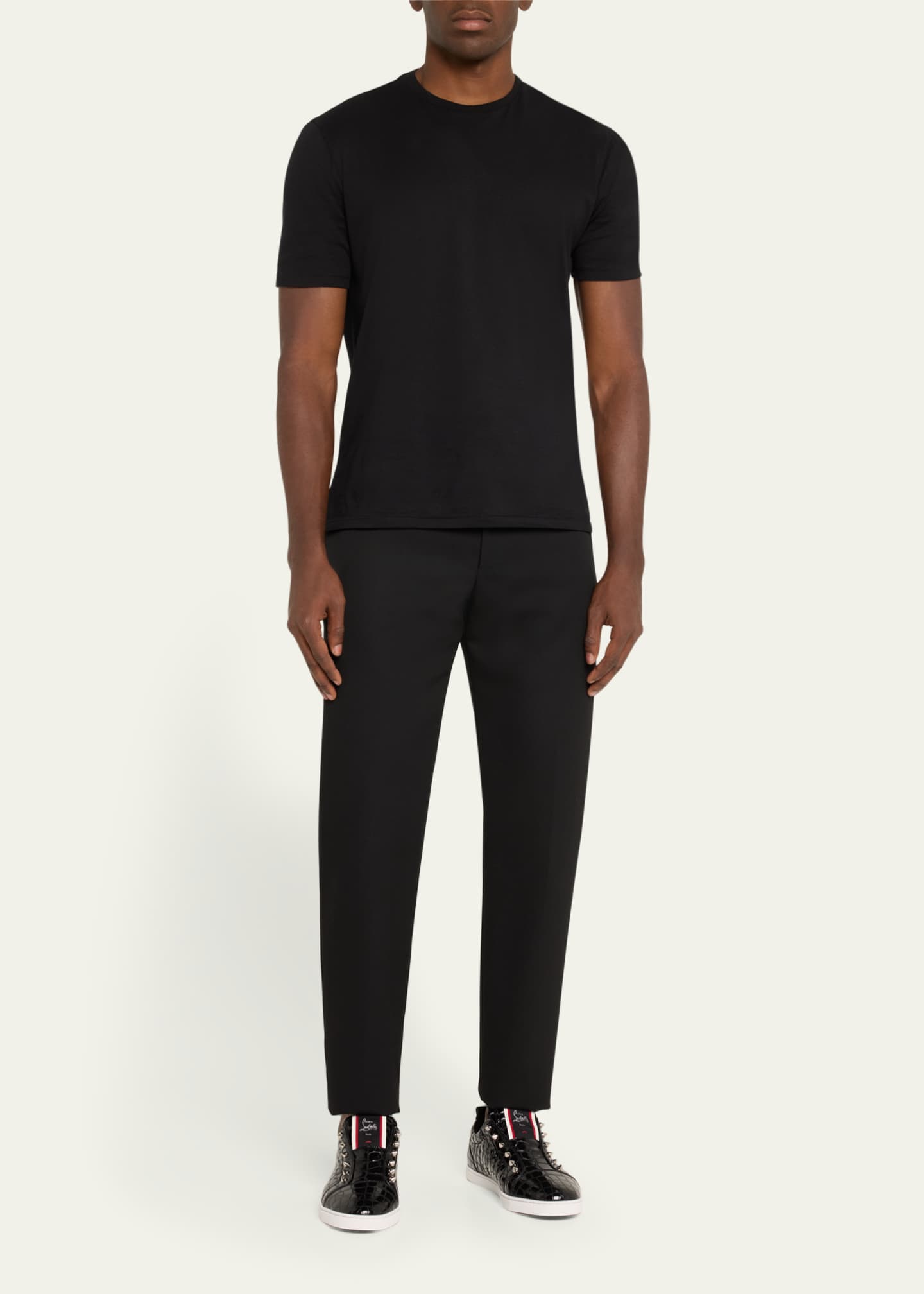 Christian Louboutin Men's F.A.V Fique A Vontade Croc-Effect Slip-On Sneakers Image 3 of 6