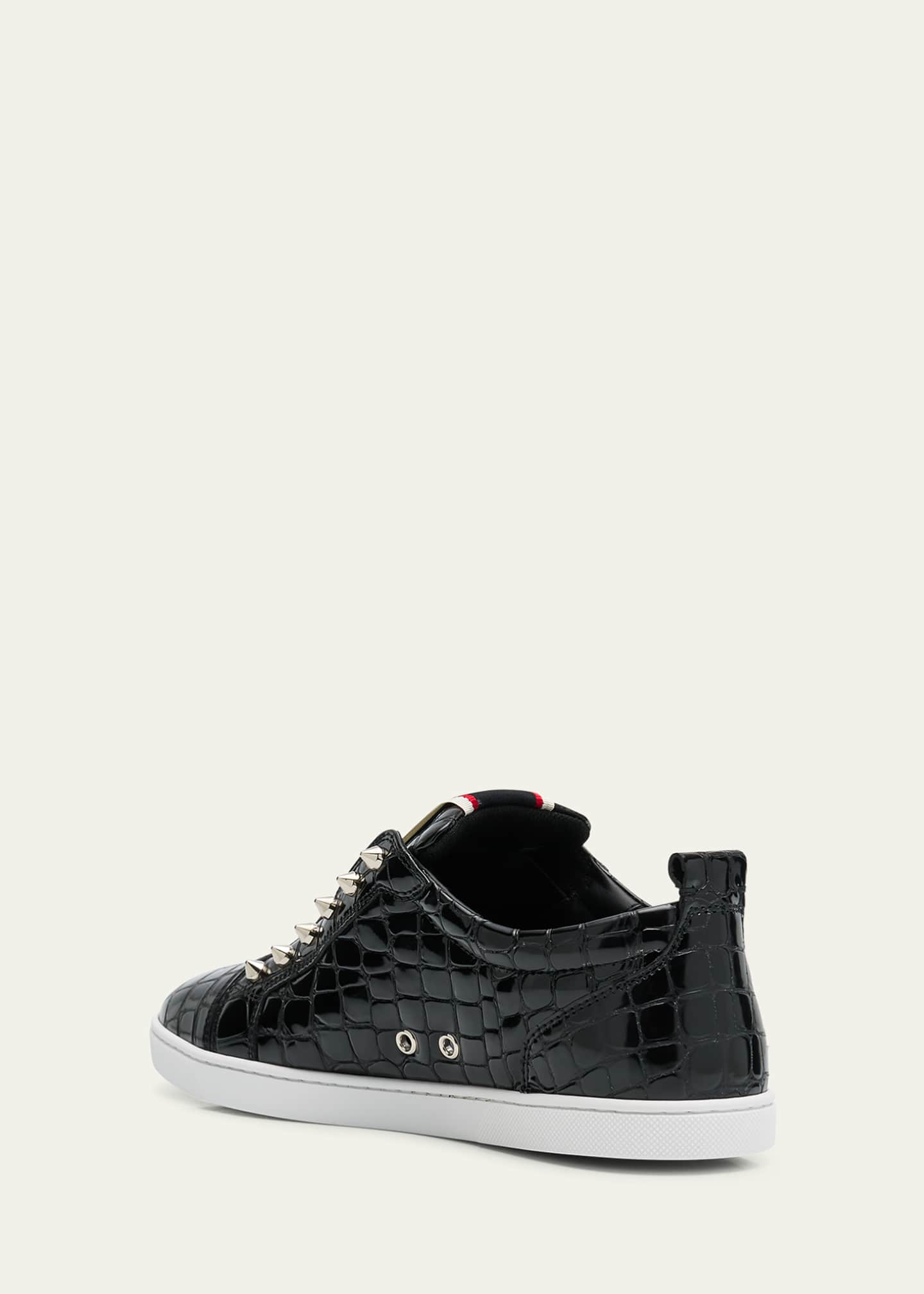 Christian Louboutin Men's F.A.V Fique A Vontade Croc-Effect Slip-On Sneakers Image 4 of 6