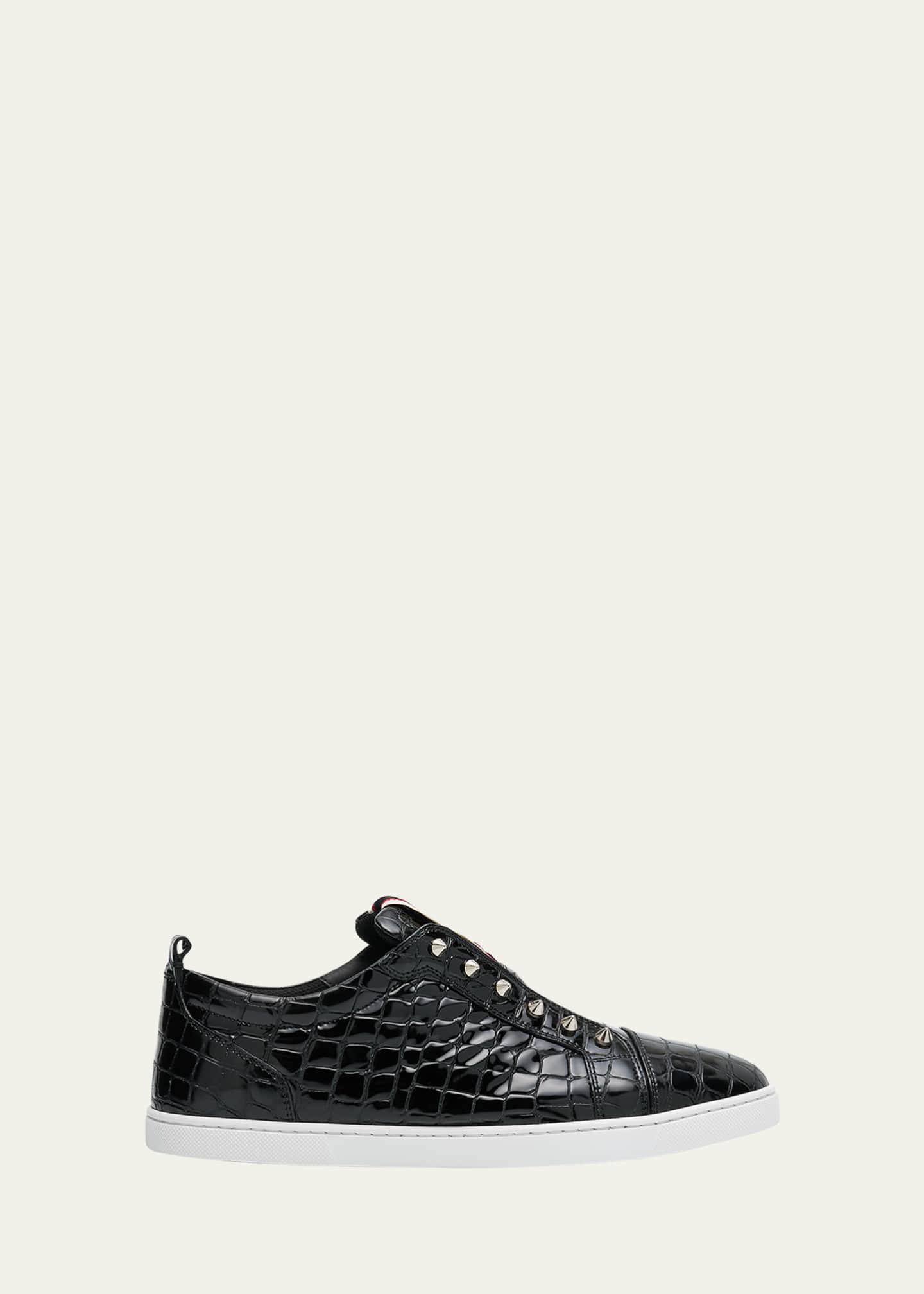 Christian Louboutin Men's F.A.V Fique A Vontade Croc-Effect Slip-On Sneakers Image 1 of 6