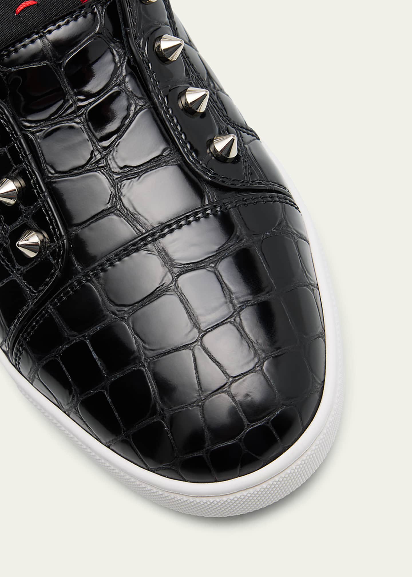 Christian Louboutin Men's F.A.V Fique A Vontade Croc-Effect Slip-On Sneakers Image 5 of 6