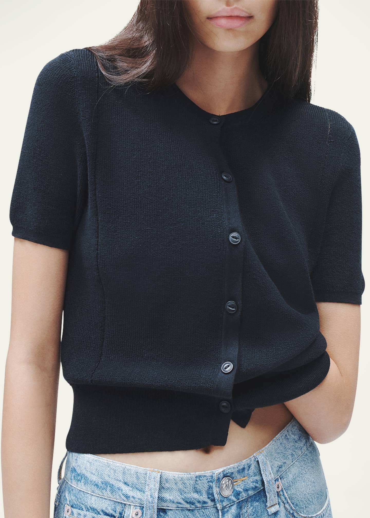 Rag & Bone Dina Short-Sleeve Cardigan Image 4 of 4