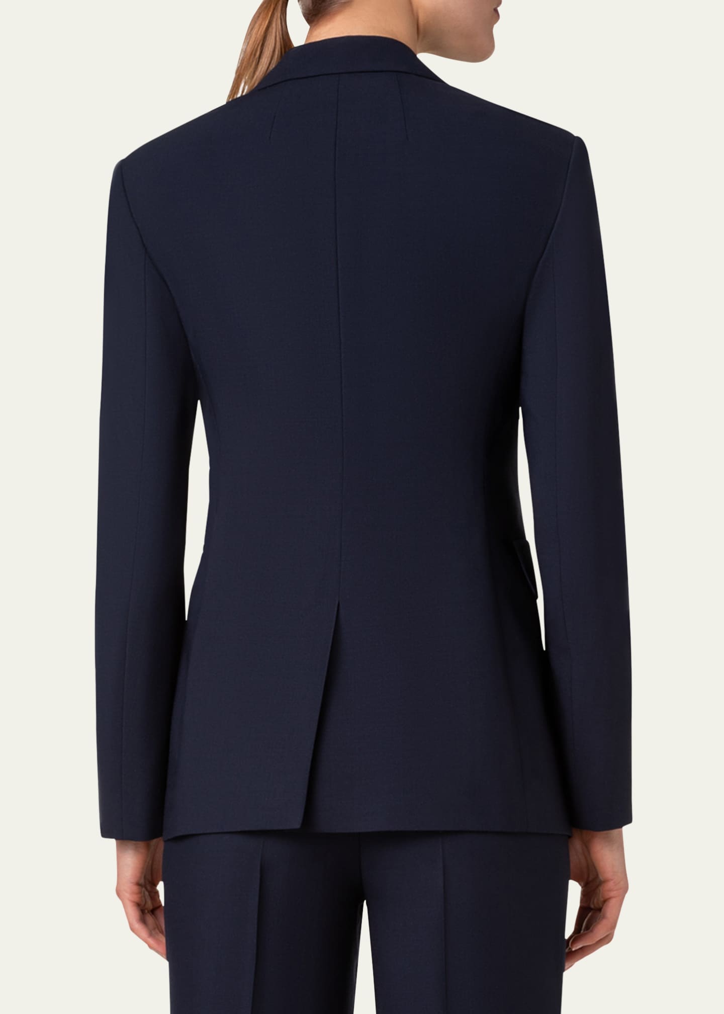 Akris Taddeo Buttoned-Sleeve Cool Wool Jacket Image 3 of 5