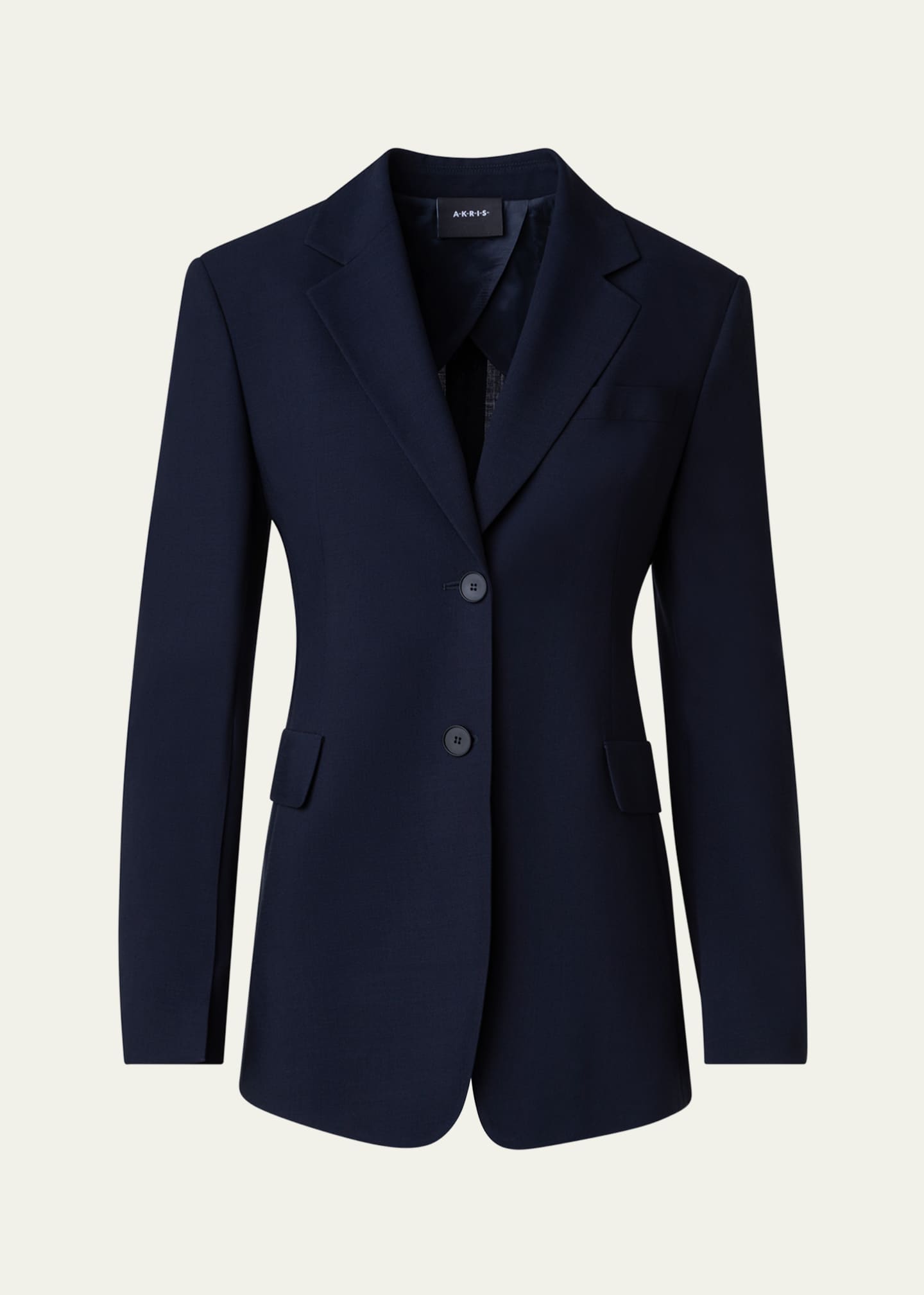 Akris Taddeo Buttoned-Sleeve Cool Wool Jacket Image 1 of 5