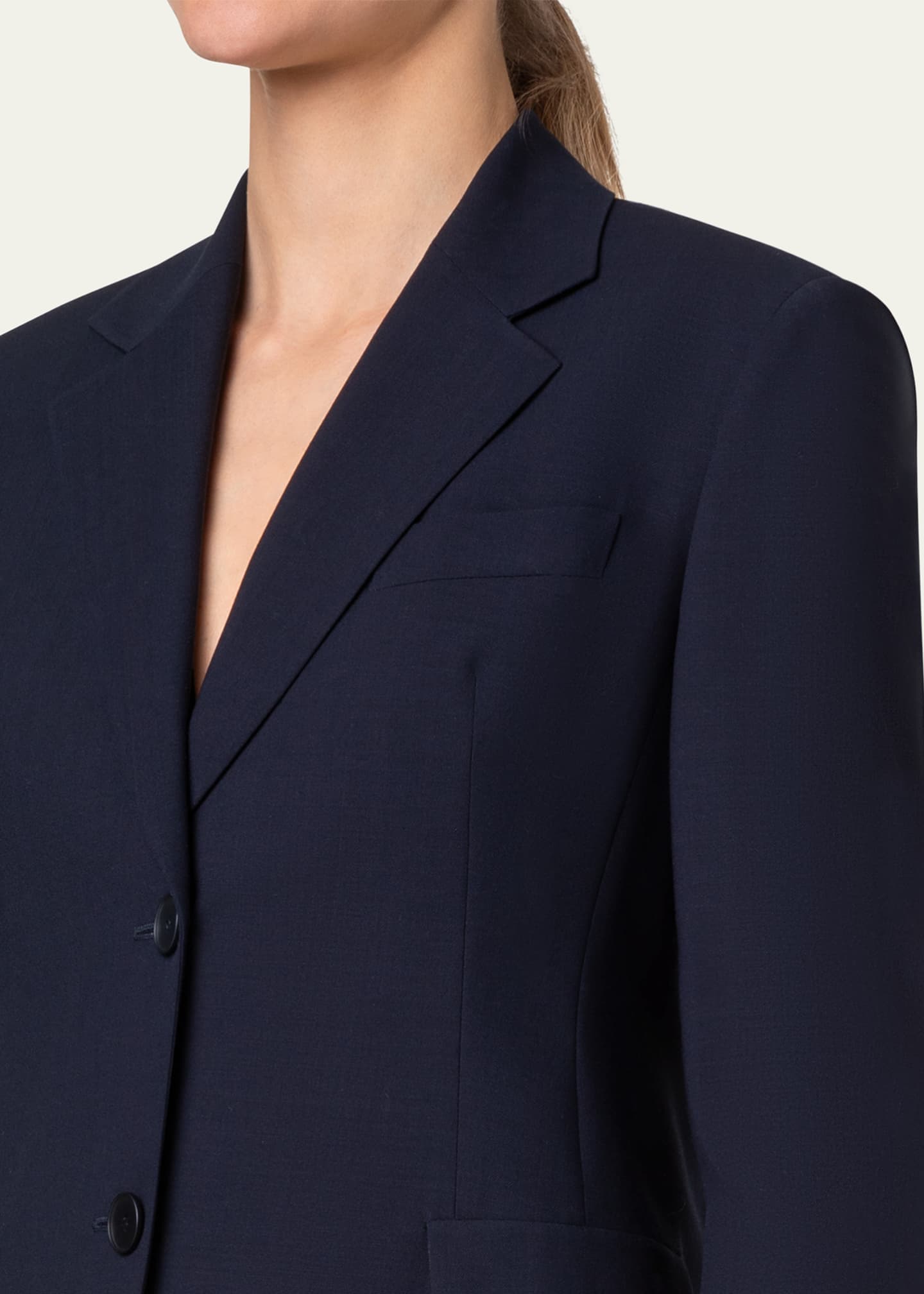 Akris Taddeo Buttoned-Sleeve Cool Wool Jacket Image 5 of 5