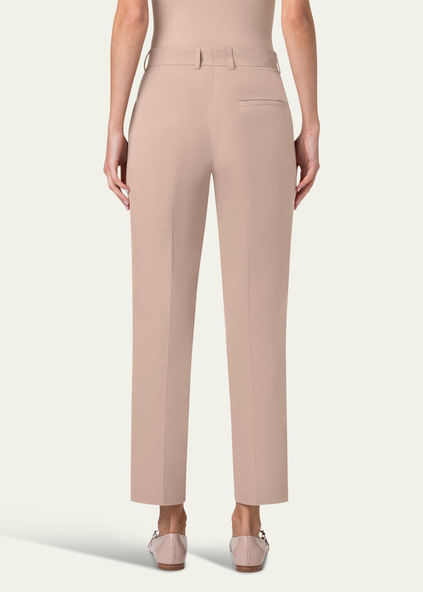 Akris Flavin Cotton Techno Gabardine Tapered-Leg Ankle Pants Image 3 of 5