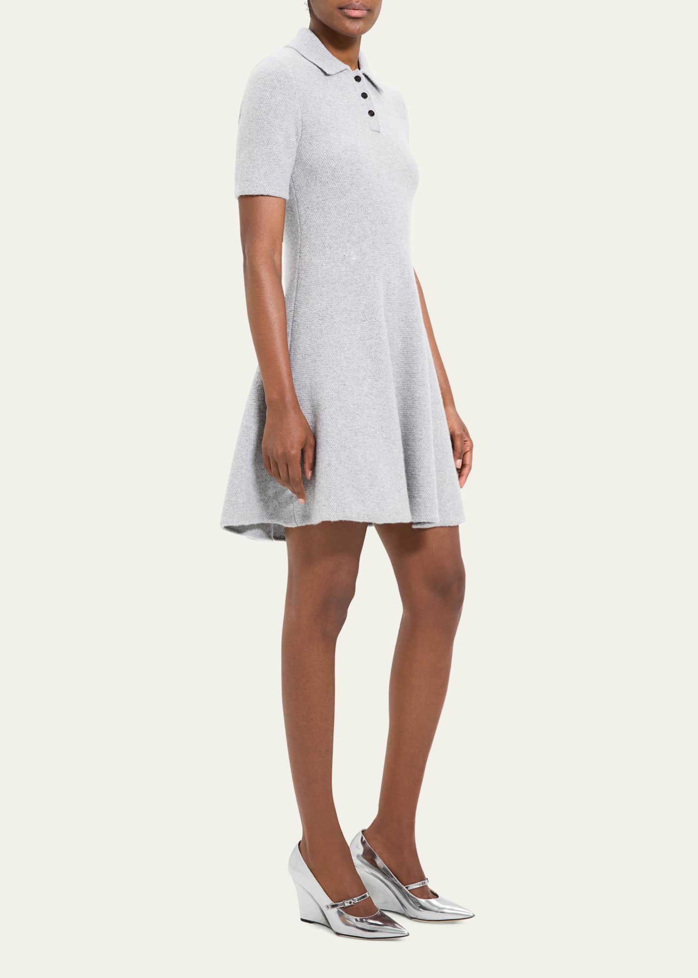 Theory Felted Wool and Cashmere Mini Polo Dress - Bergdorf Goodman