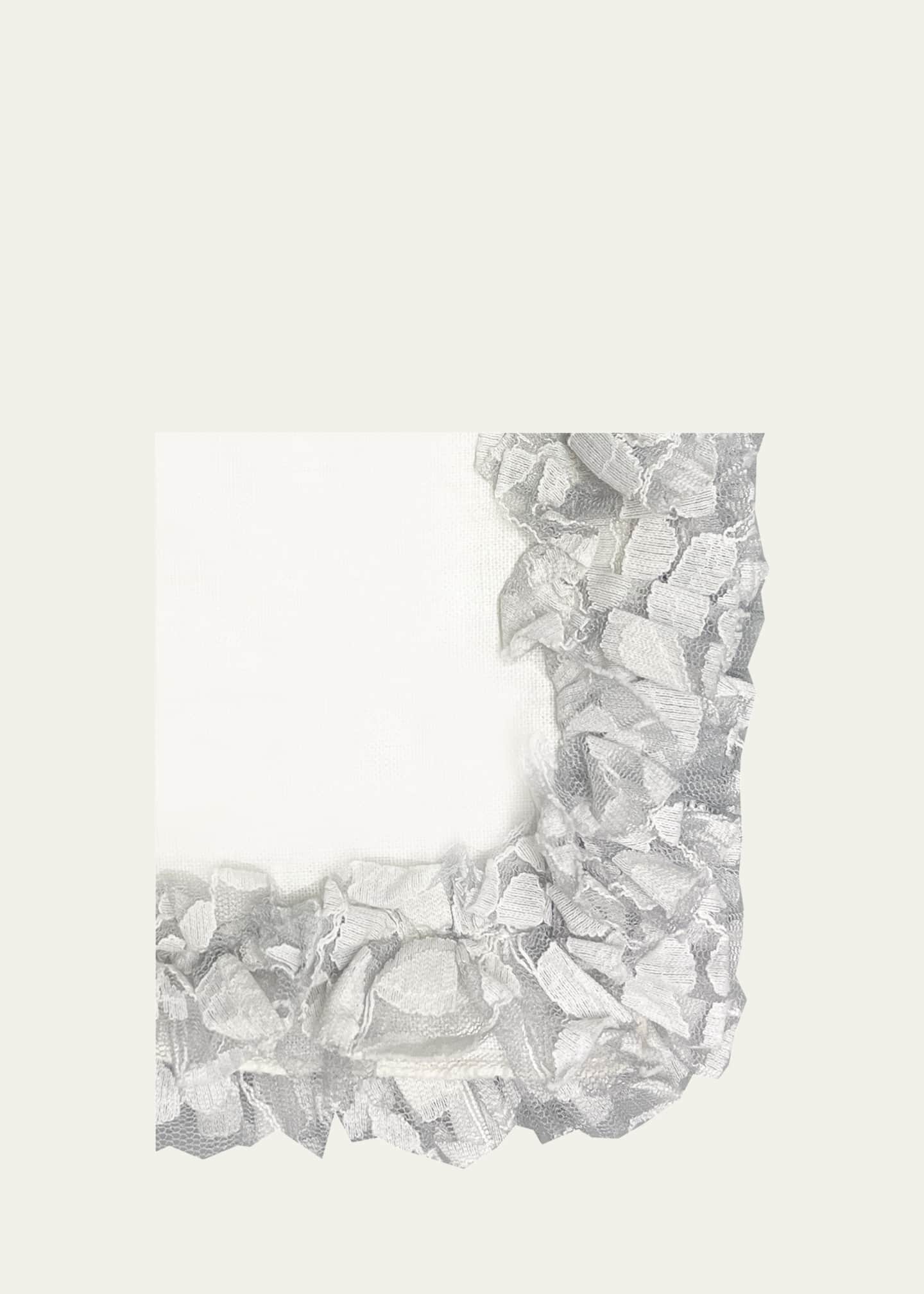 Nomi K White Romantic Ruffle Napkin Image 2 of 2