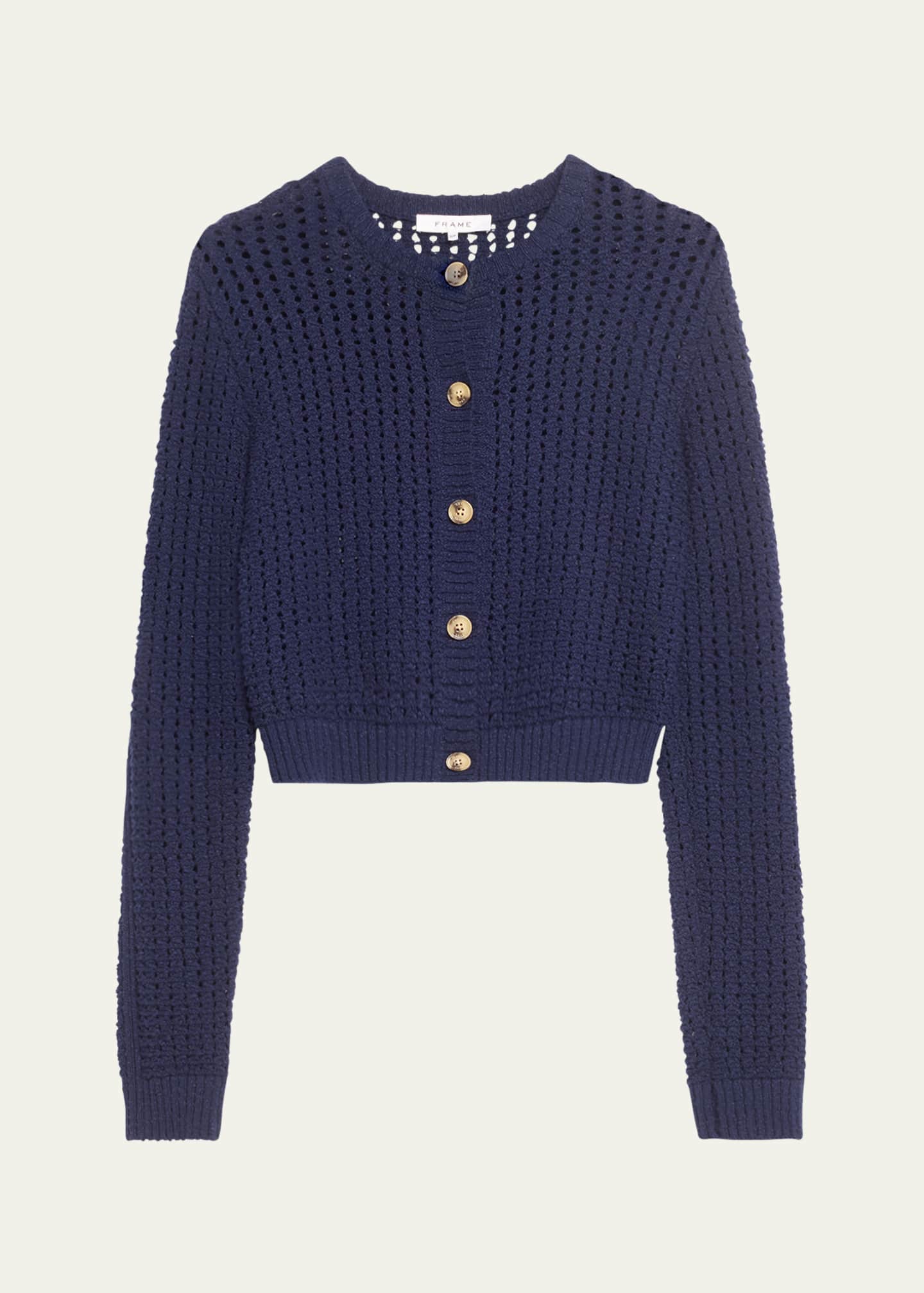 FRAME Cropped Tape Yarn Cardigan
