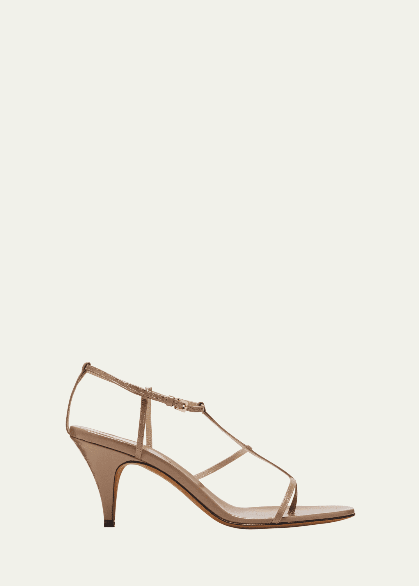 Khaite Jones Leather T Strap Sandals