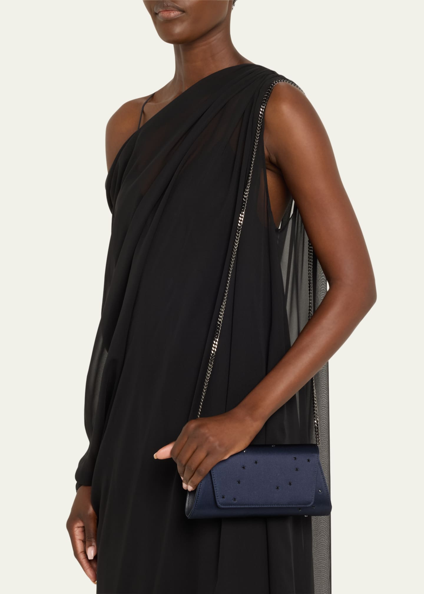 Akris Anouk Small Star Embellished Satin Clutch Bag Image 2 of 4