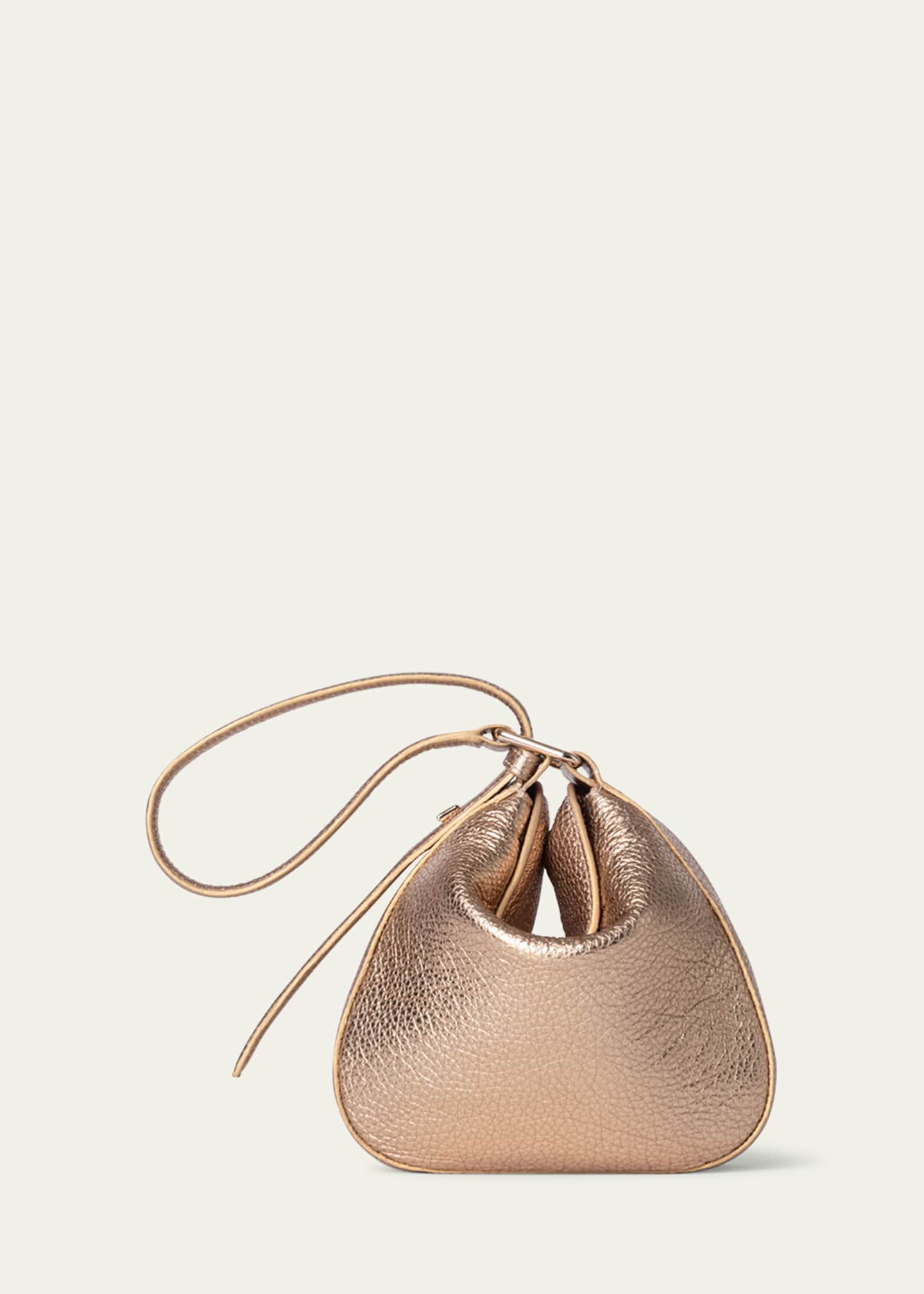 Akris Anna Mini Metallic Leather Hobo Bag Image 3 of 4
