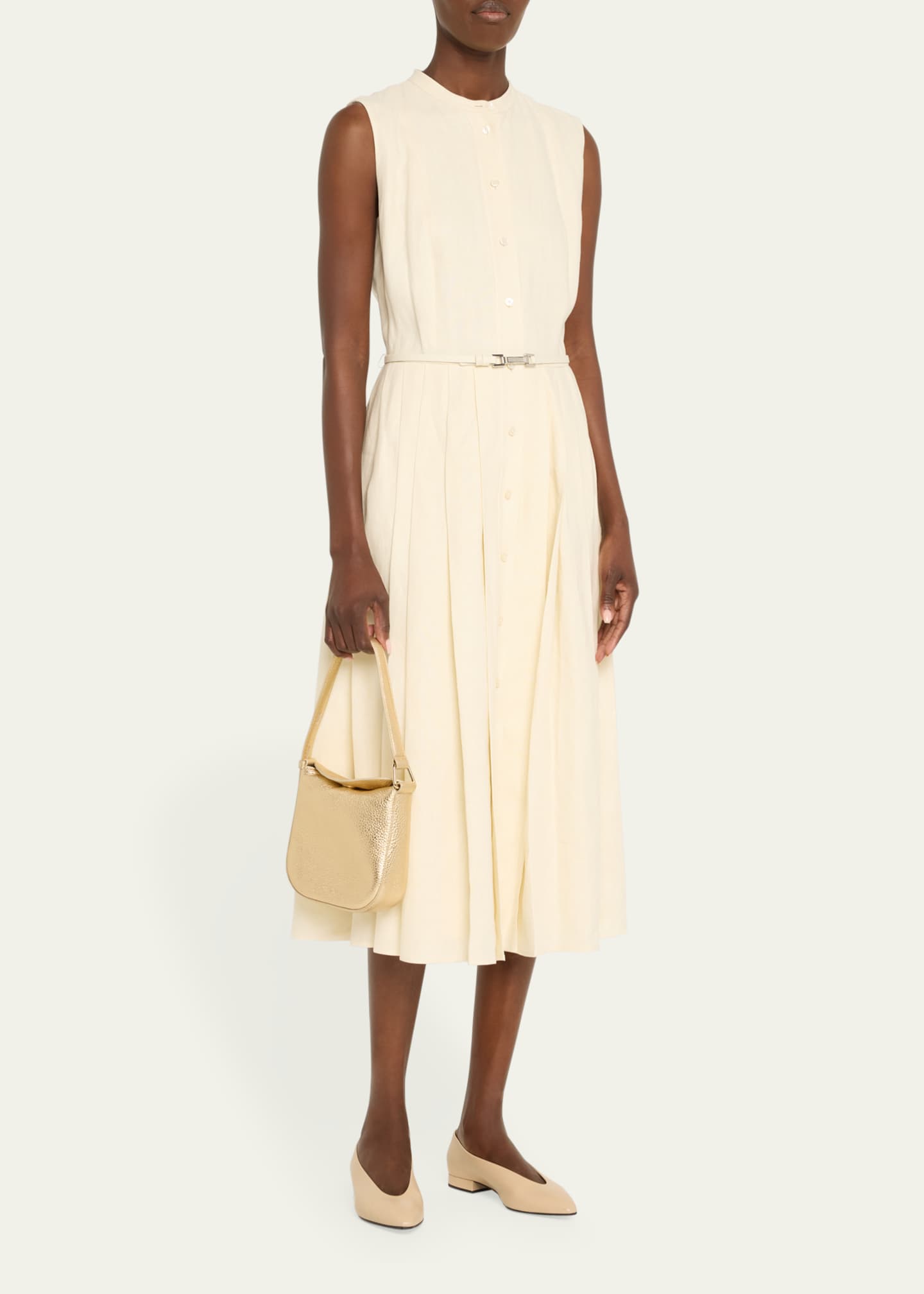 Akris Anna Mini Metallic Leather Hobo Bag Image 4 of 4