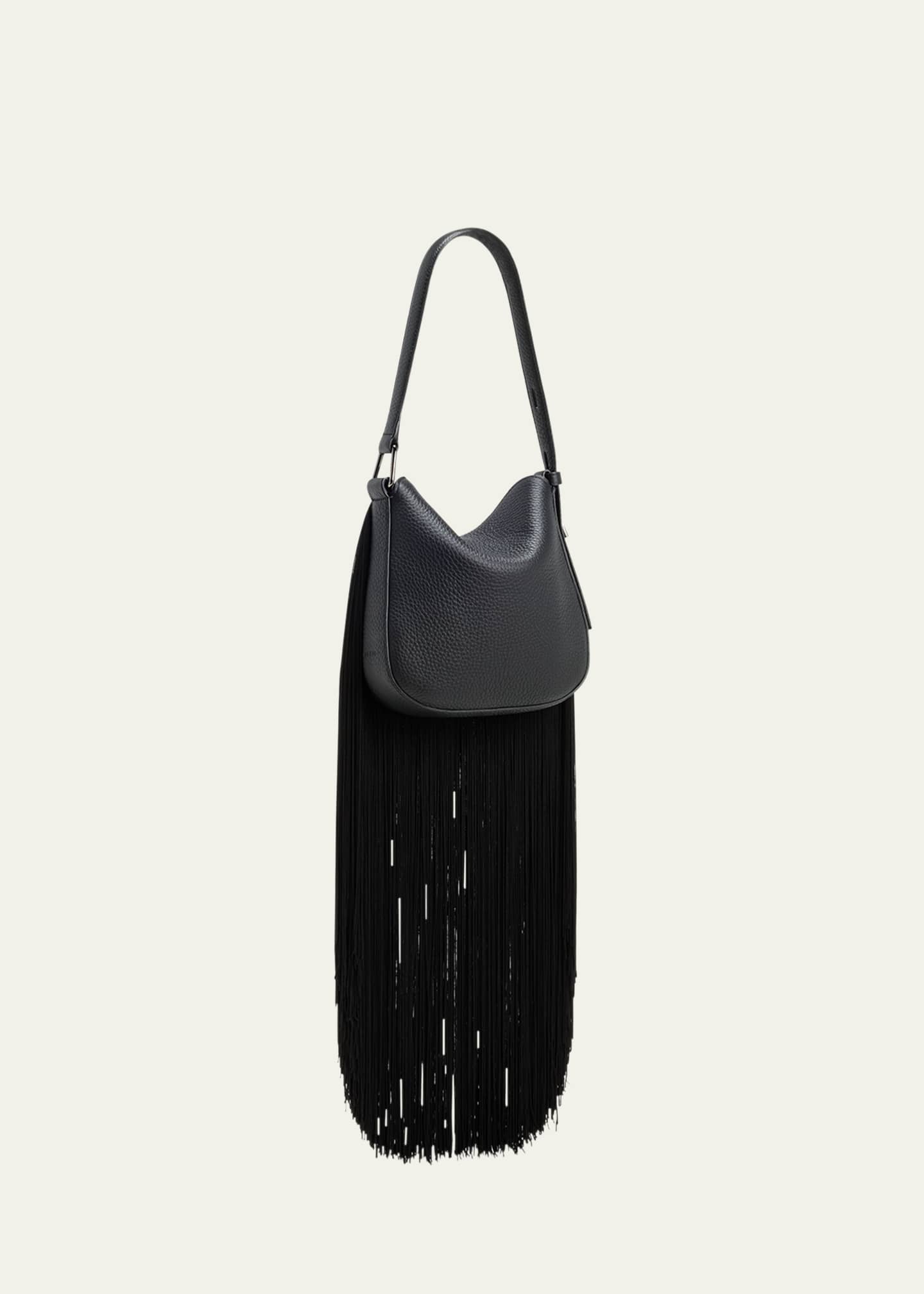Akris Anna Mini Fringe Leather Hobo Bag Image 3 of 5