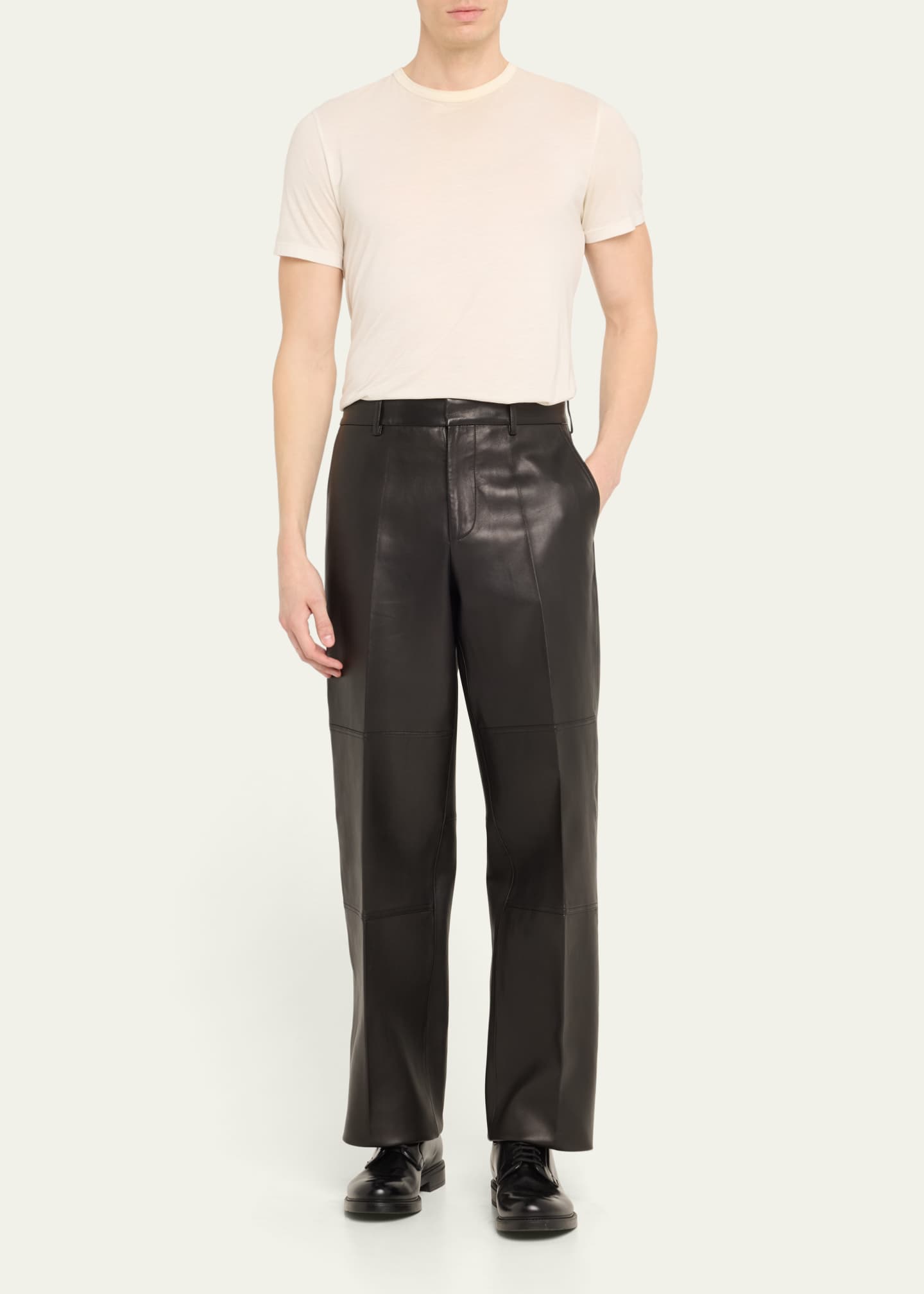 Helmut Lang Men's Leather Carpenter Pants