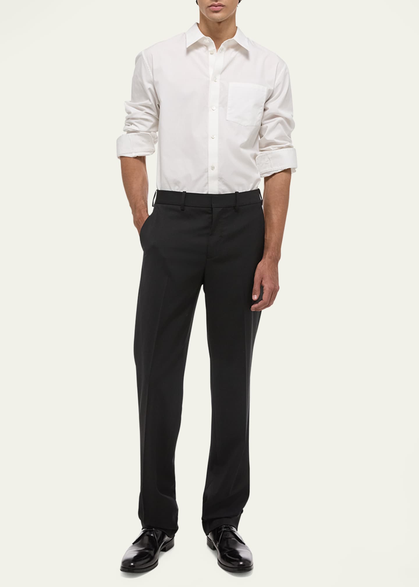 Helmut Lang Men's Classic Button-Down Soft Cotton Shirt Image 2 of 5