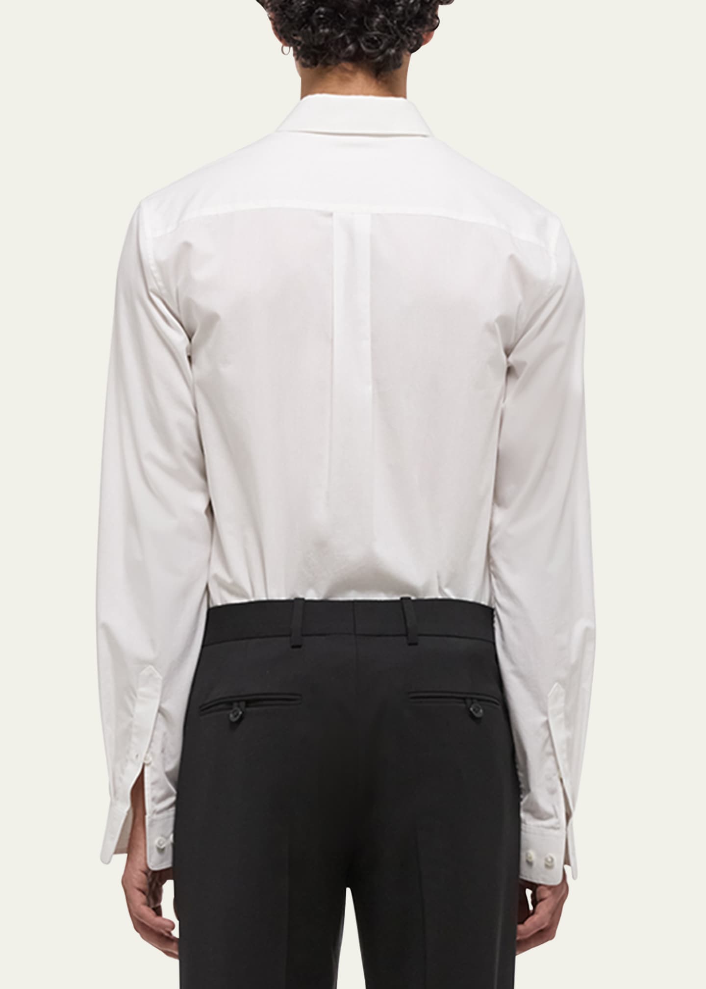 Helmut Lang Men's Classic Button-Down Soft Cotton Shirt Image 3 of 5