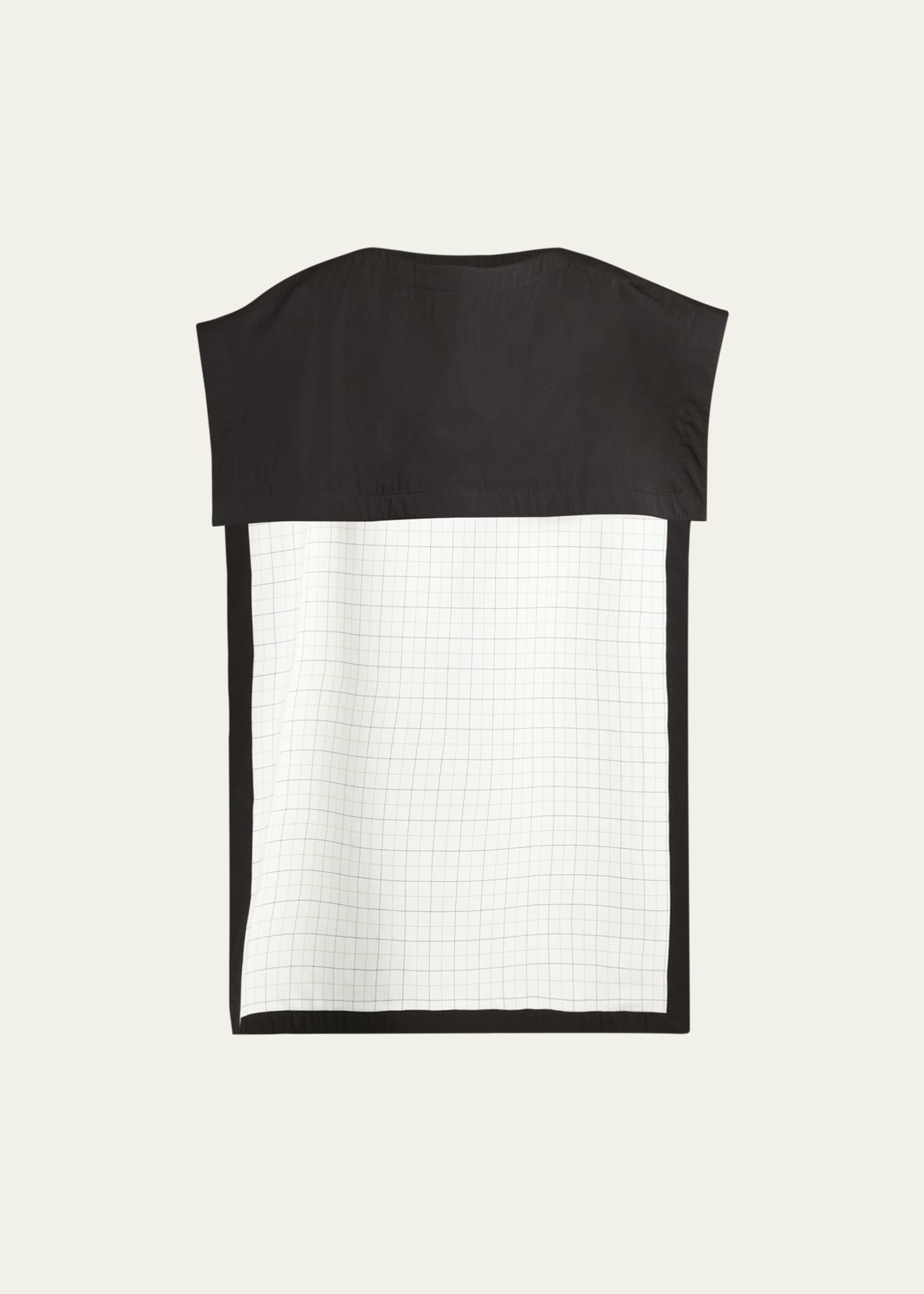 Bottega Veneta Men's Check-Lined Cotton Cape Image 1 of 5