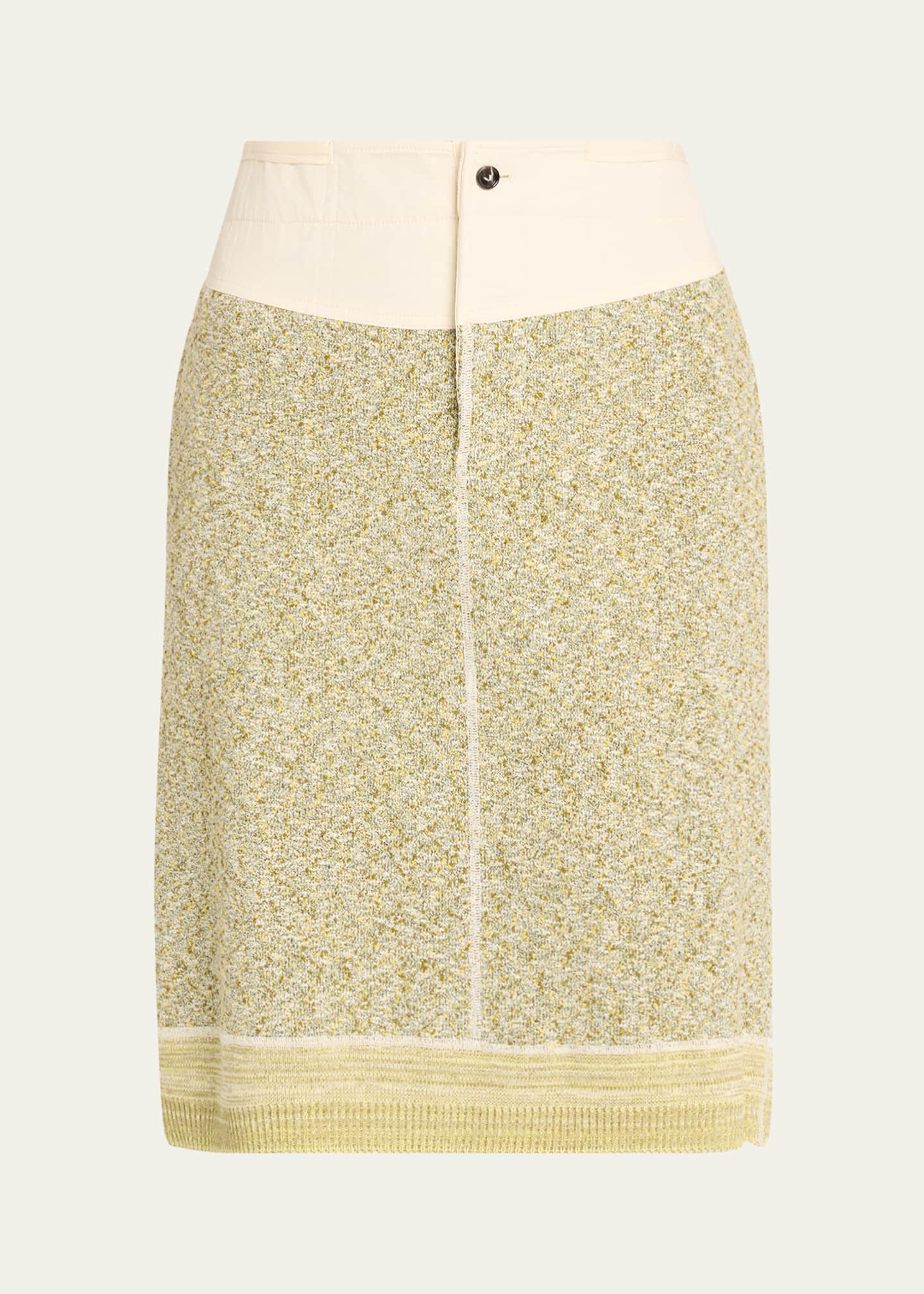 Bottega Veneta Knotted Mouline Cotton Jersey Midi Skirt - Bergdorf Goodman