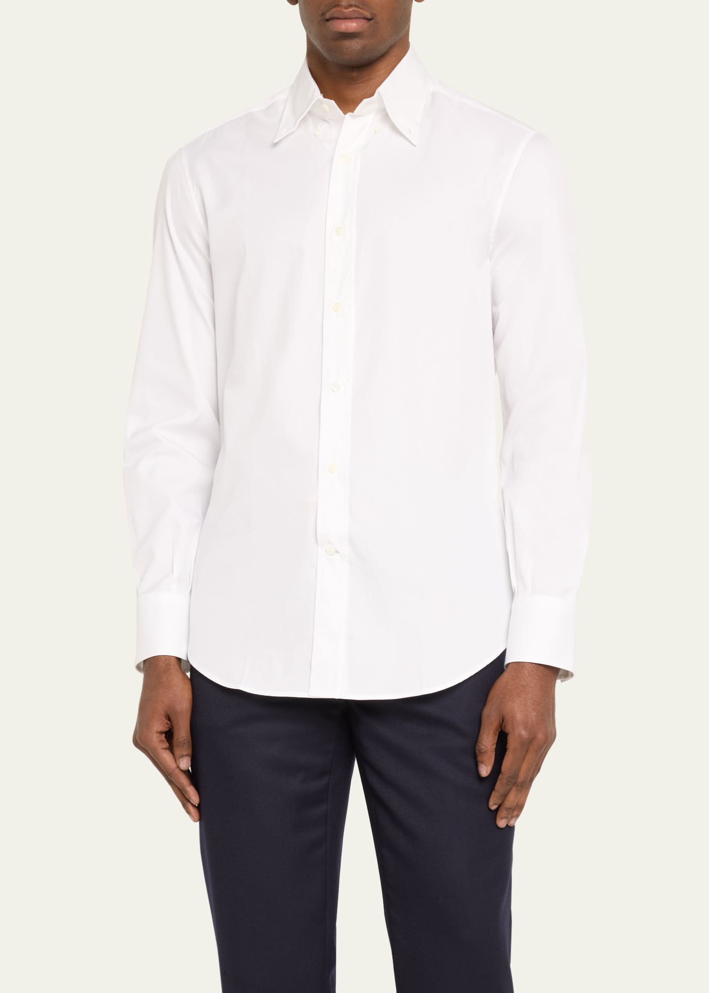Brunello Cucinelli Men's Sea Island Cotton Sport Shirt Image 4 of 5