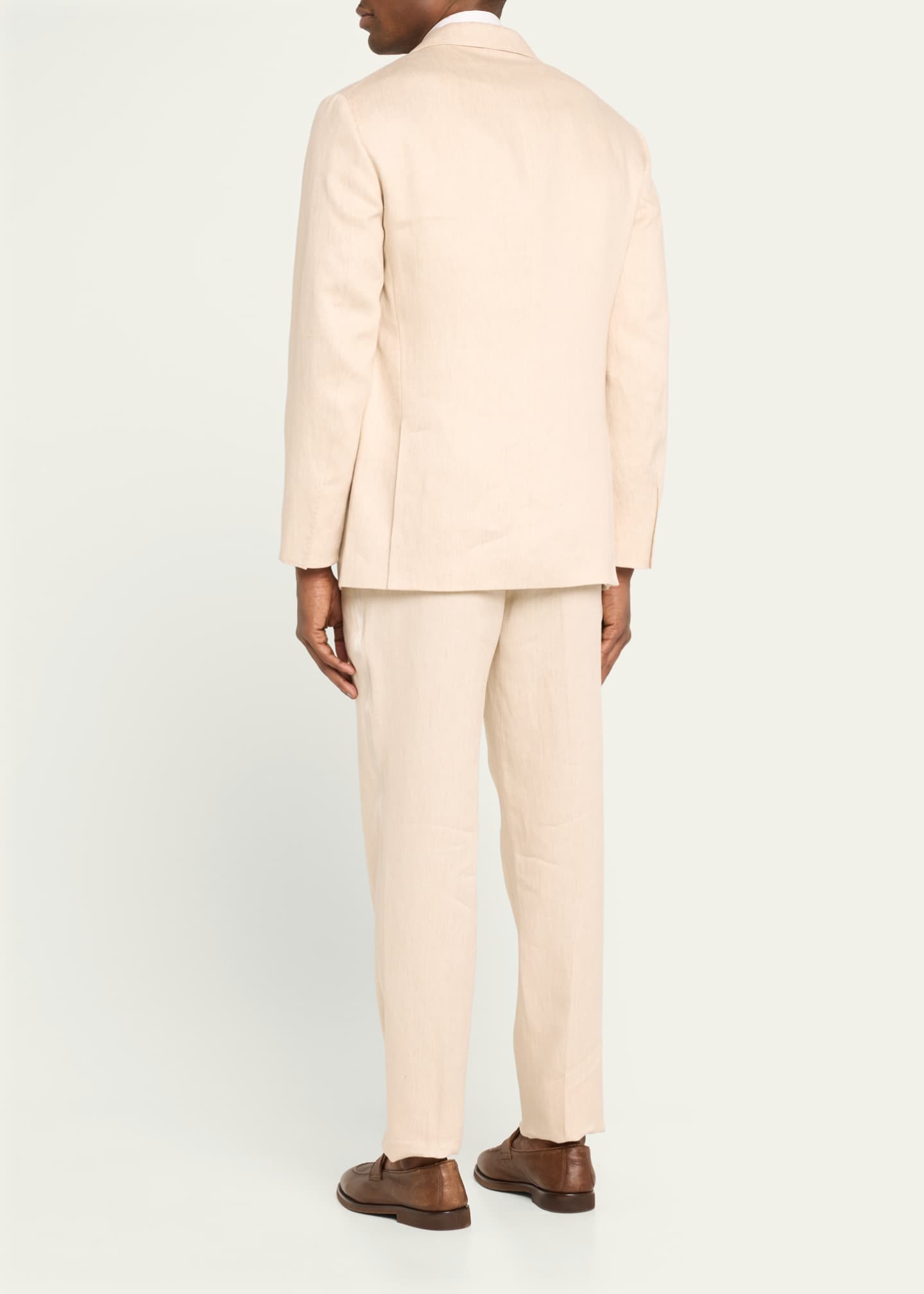Brunello Cucinelli Men's Linen-Blend Peak Tuxedo Image 3 of 5