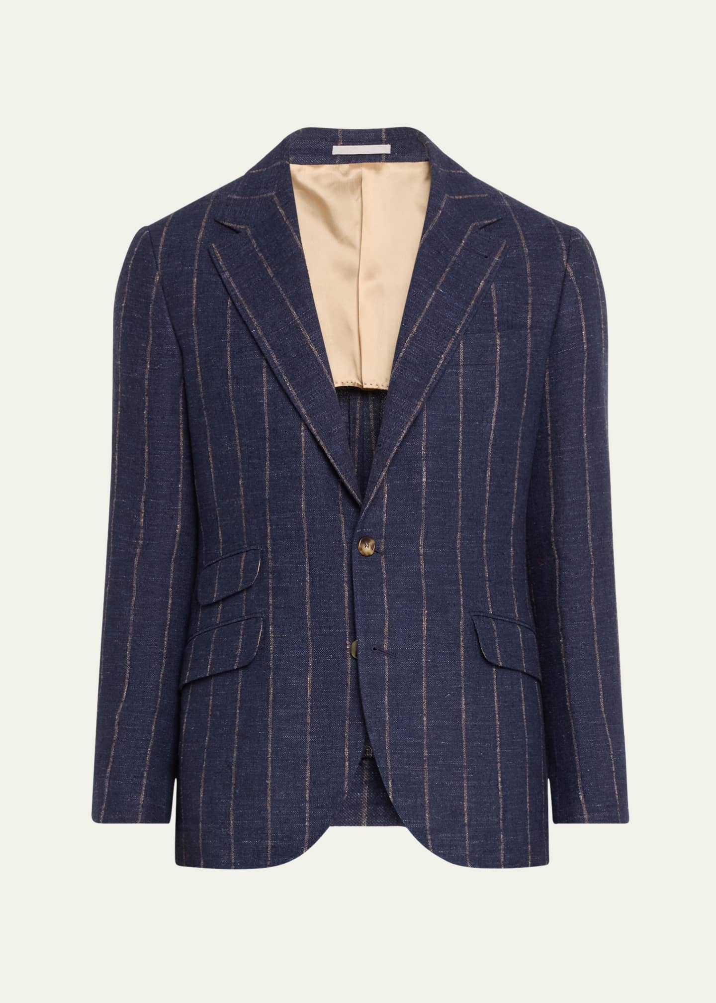 Brunello Cucinelli Men's Striped Linen-Blend Suit Image 1 of 5