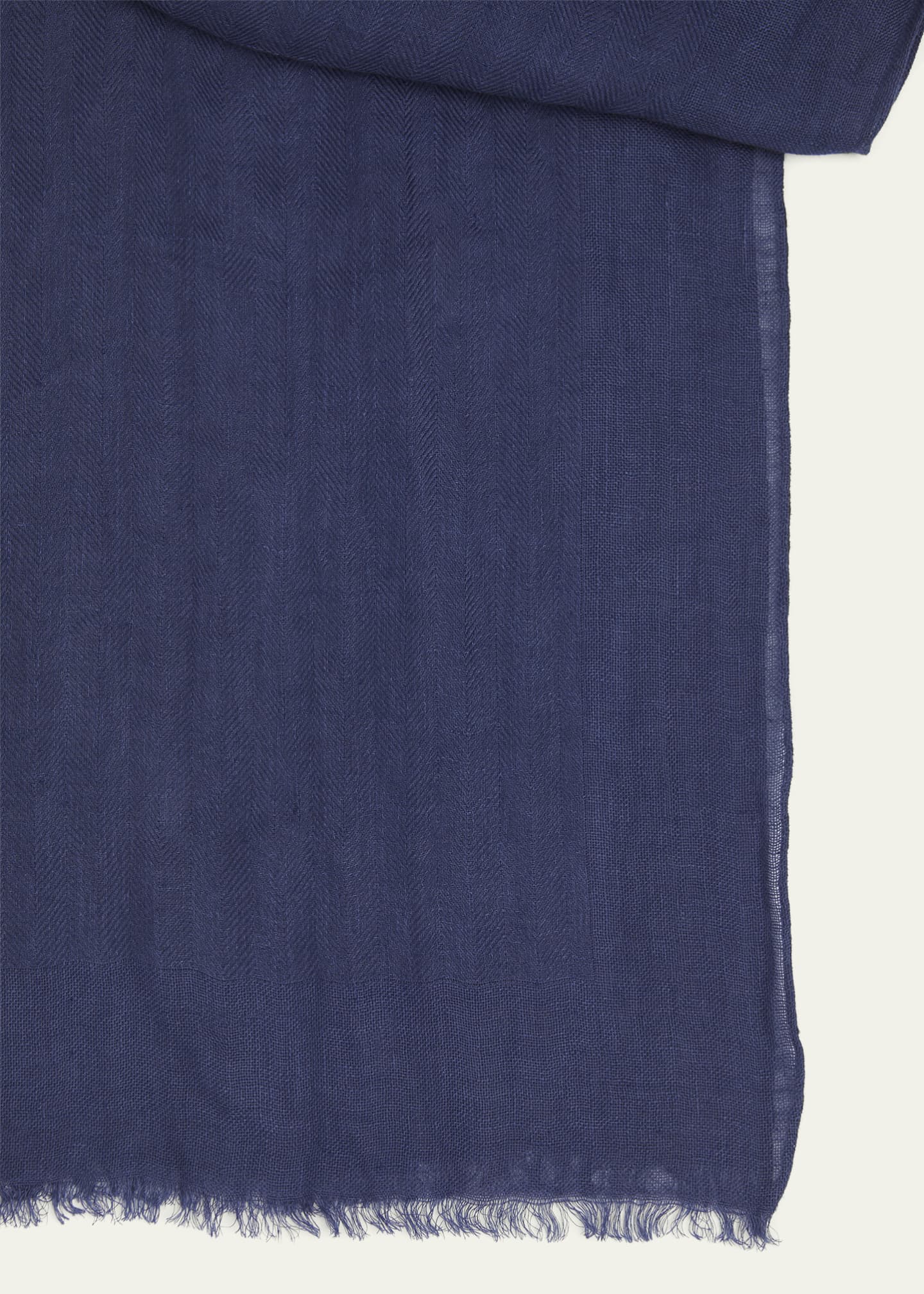 Loro Piana Jacquard Blue Linen & Silk Stole Image 4 of 4