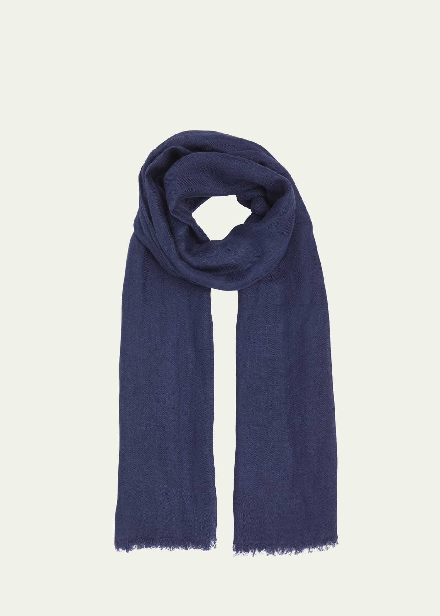 Loro Piana Jacquard Blue Linen & Silk Stole Image 1 of 4