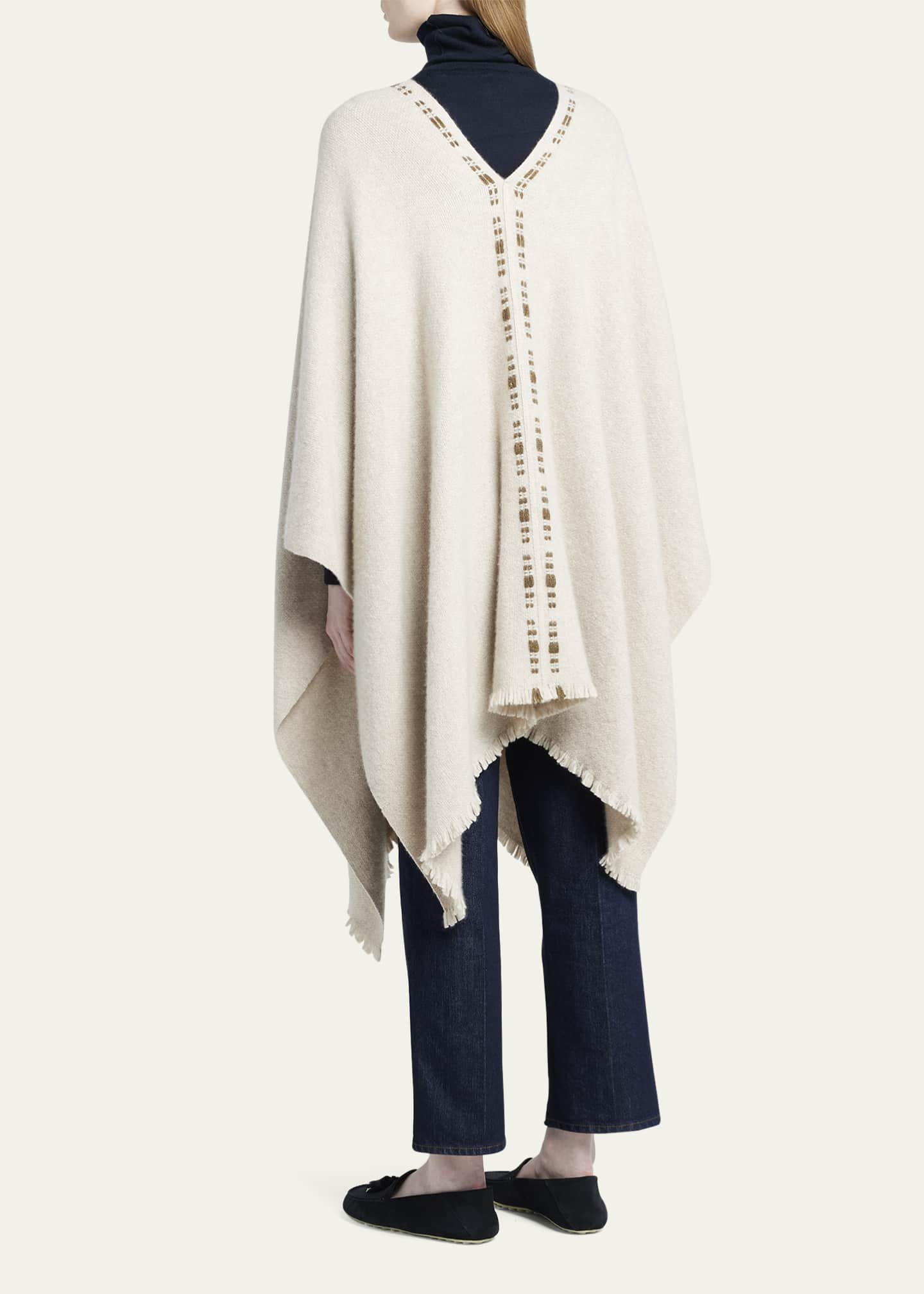 Loro Piana Soft Cloud Cream Cashmere Silk Poncho Ton Cream