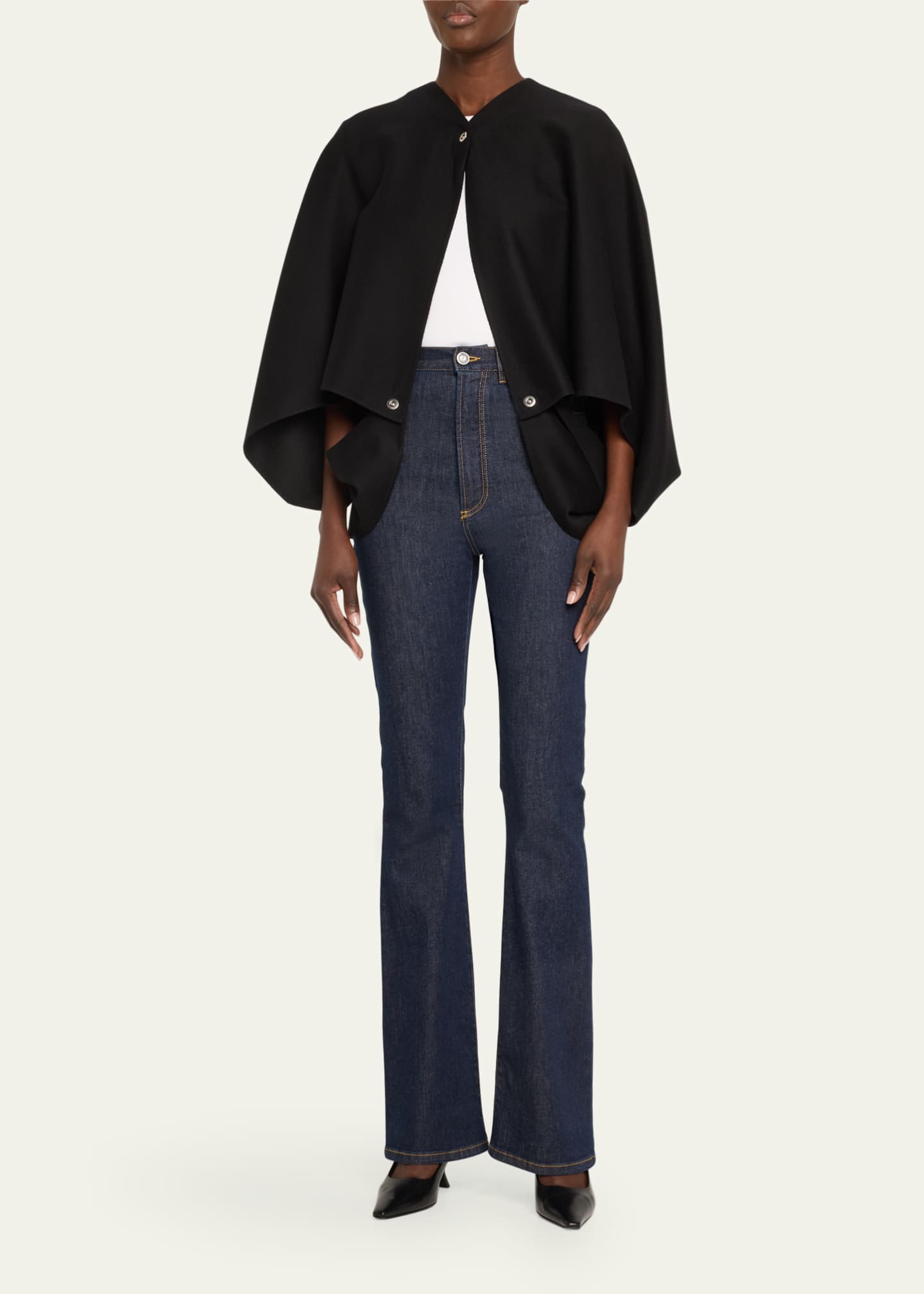 Loro Piana Buttoned Cashmere Cape Image 2 of 5