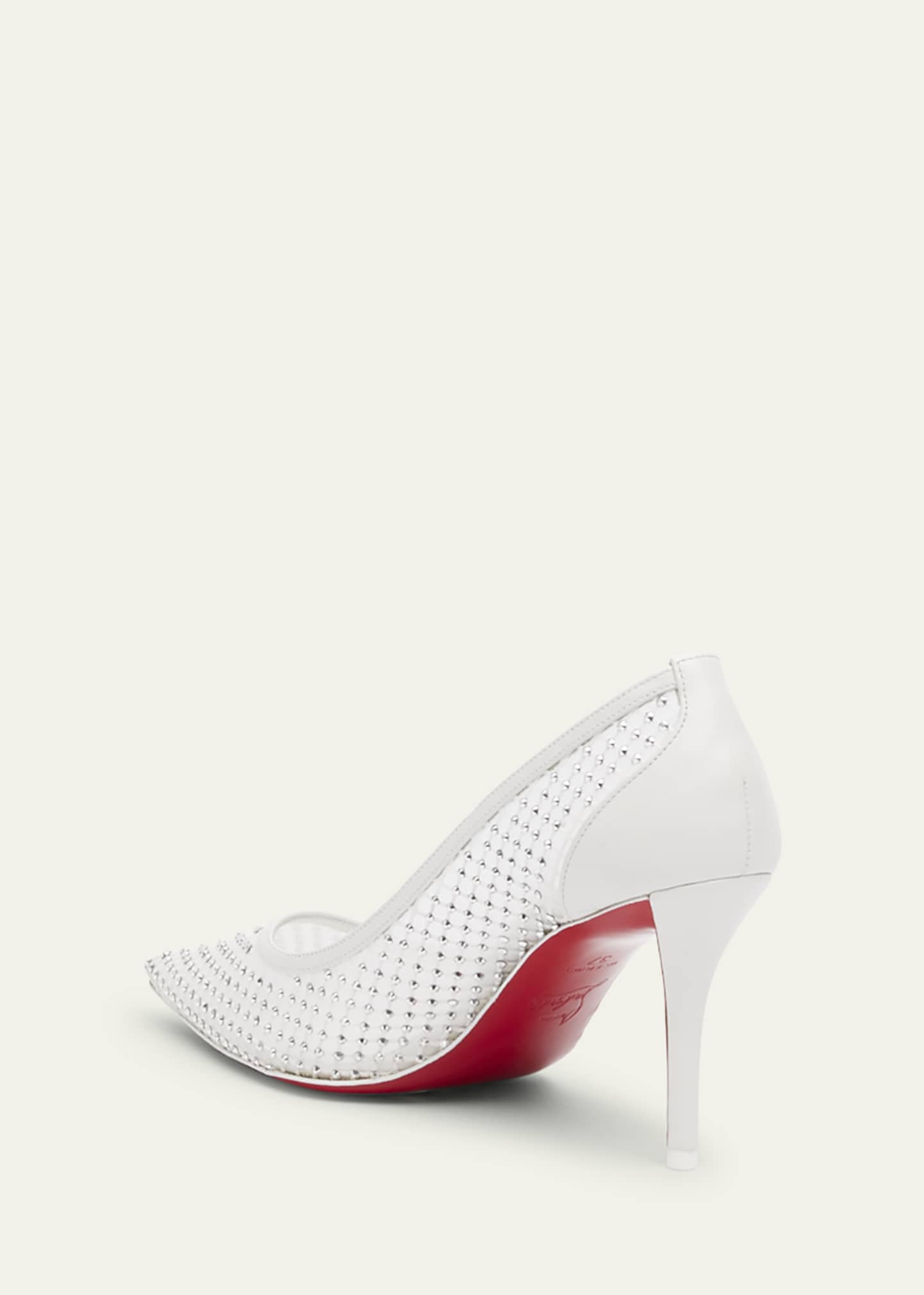 Christian Louboutin Apostropha Mesh Strass Red Sole Pumps Image 4 of 5