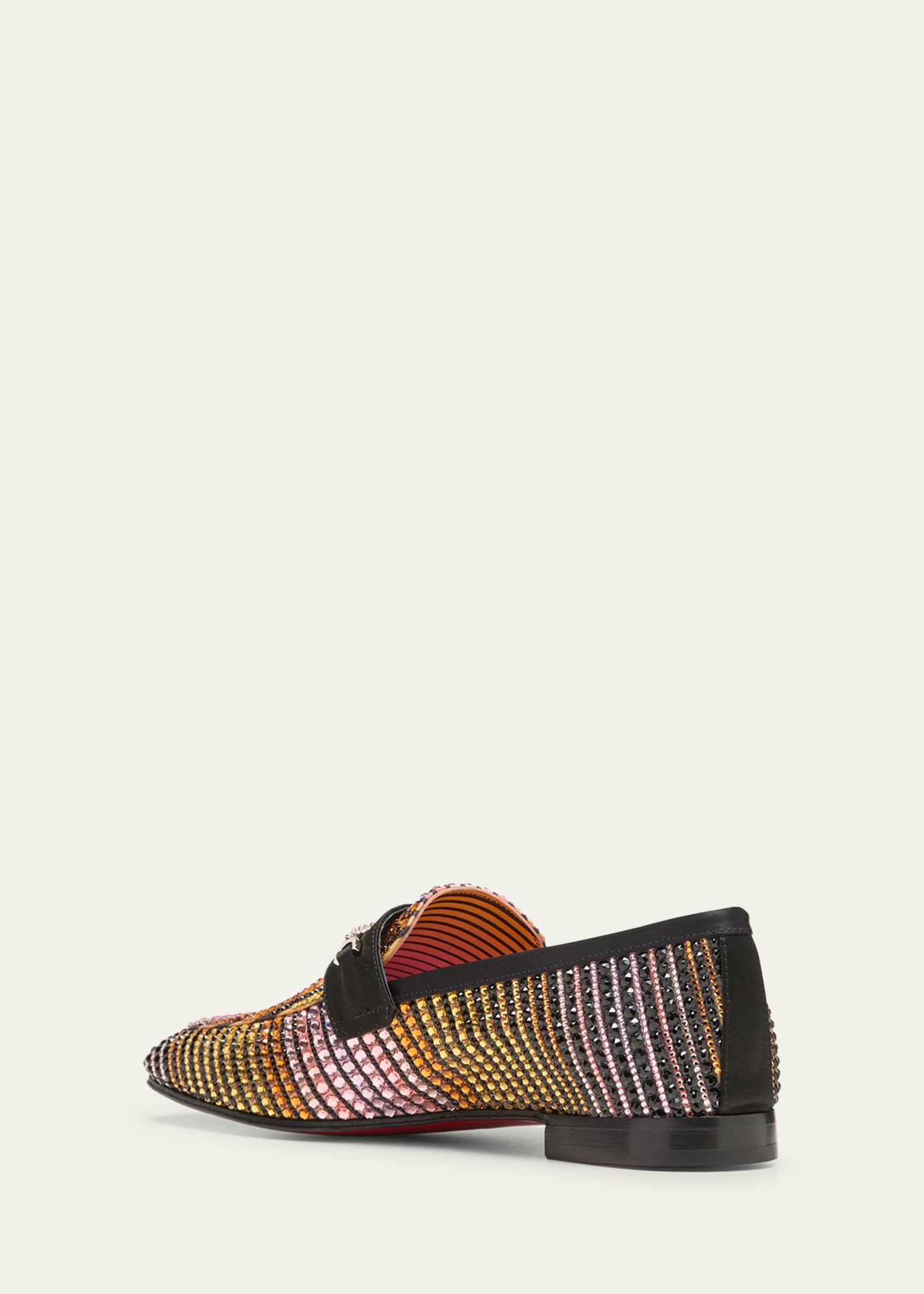 Christian Louboutin MJ Aftersun Strass Chain Red Sole Loafers Image 4 of 5