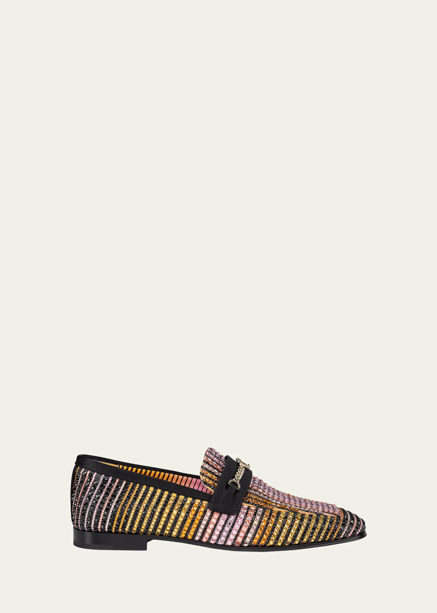 Christian Louboutin MJ Aftersun Strass Chain Red Sole Loafers Image 1 of 5