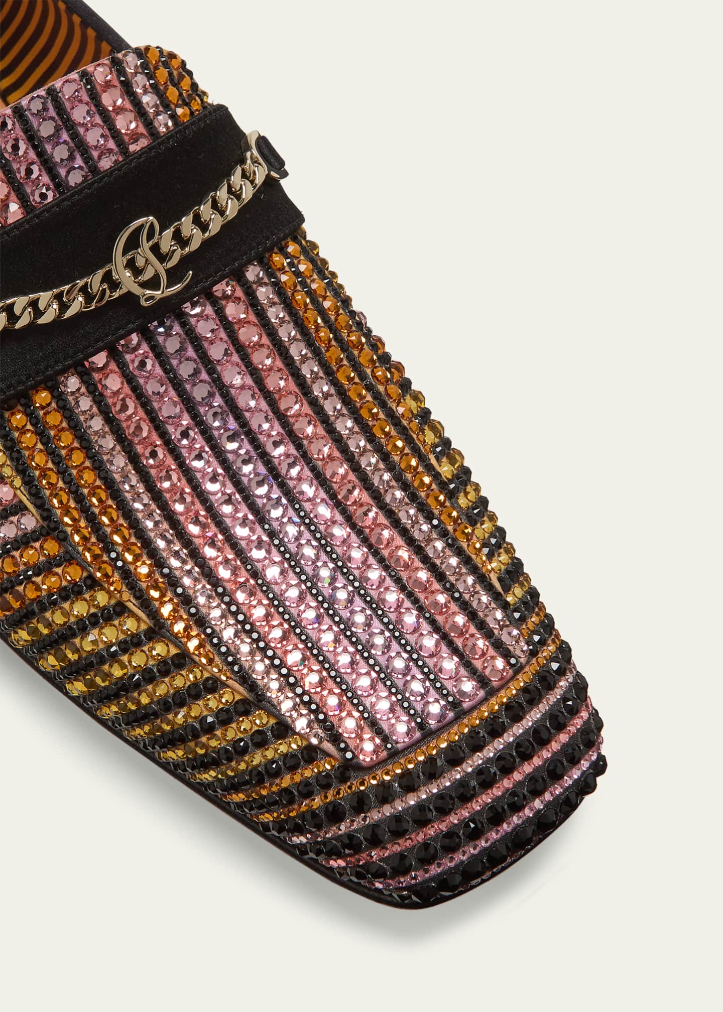 Christian Louboutin MJ Aftersun Strass Chain Red Sole Loafers Image 5 of 5