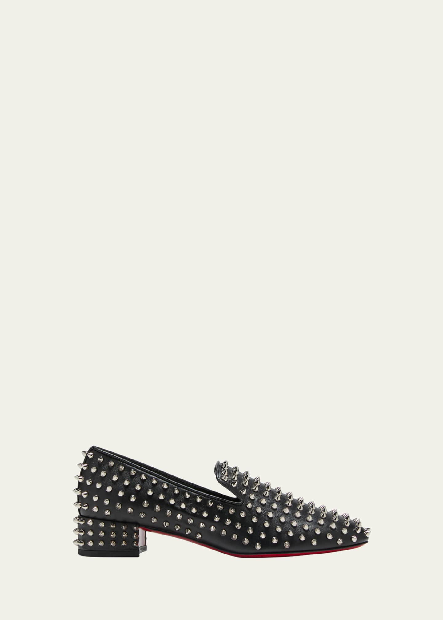 Christian Louboutin Spikeasy Studded Red Sole Slip On Loafers Bergdorf Goodman