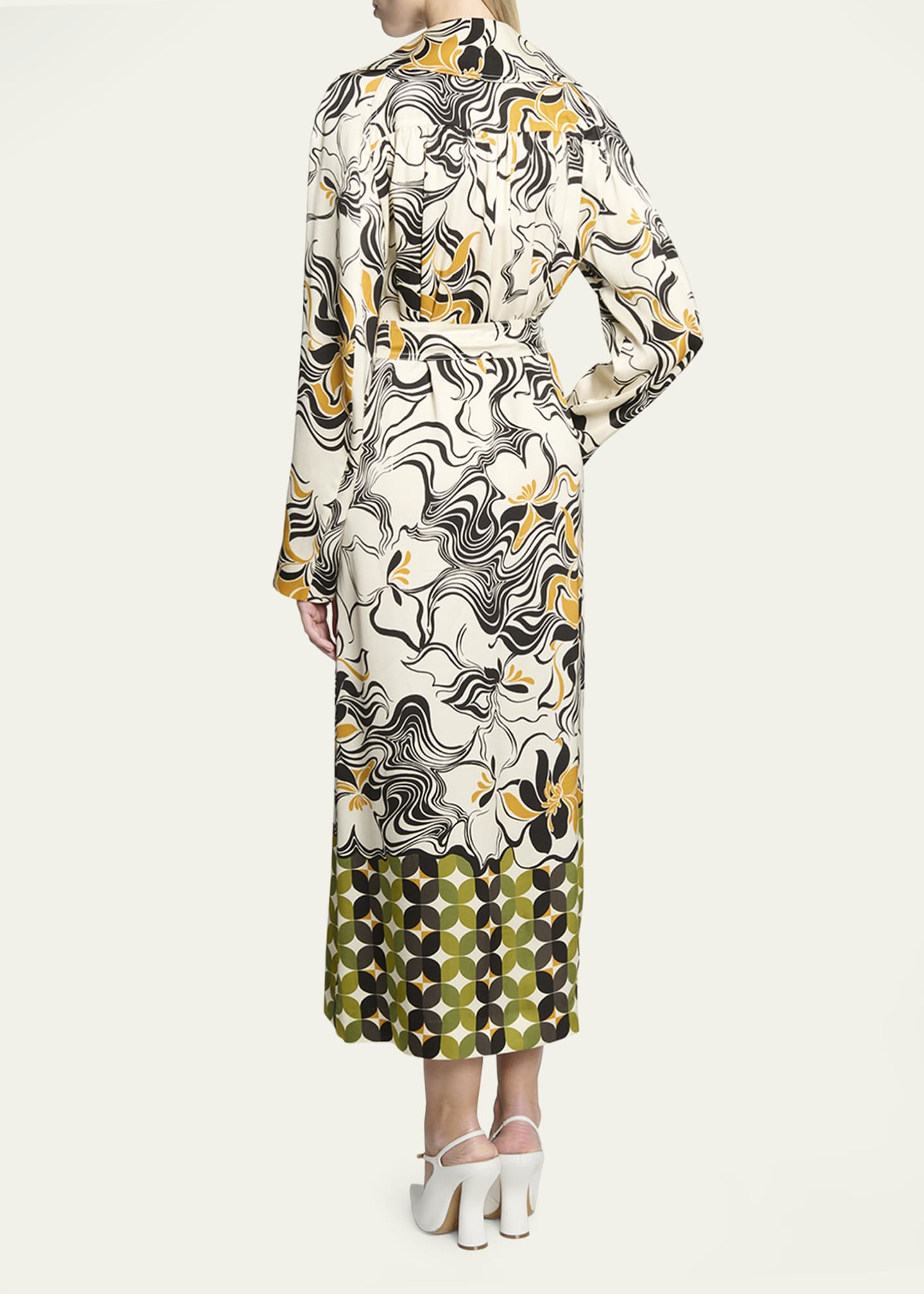 Dries Van Noten Rolana Abstract Print Belted Trench Coat Image 3 of 5