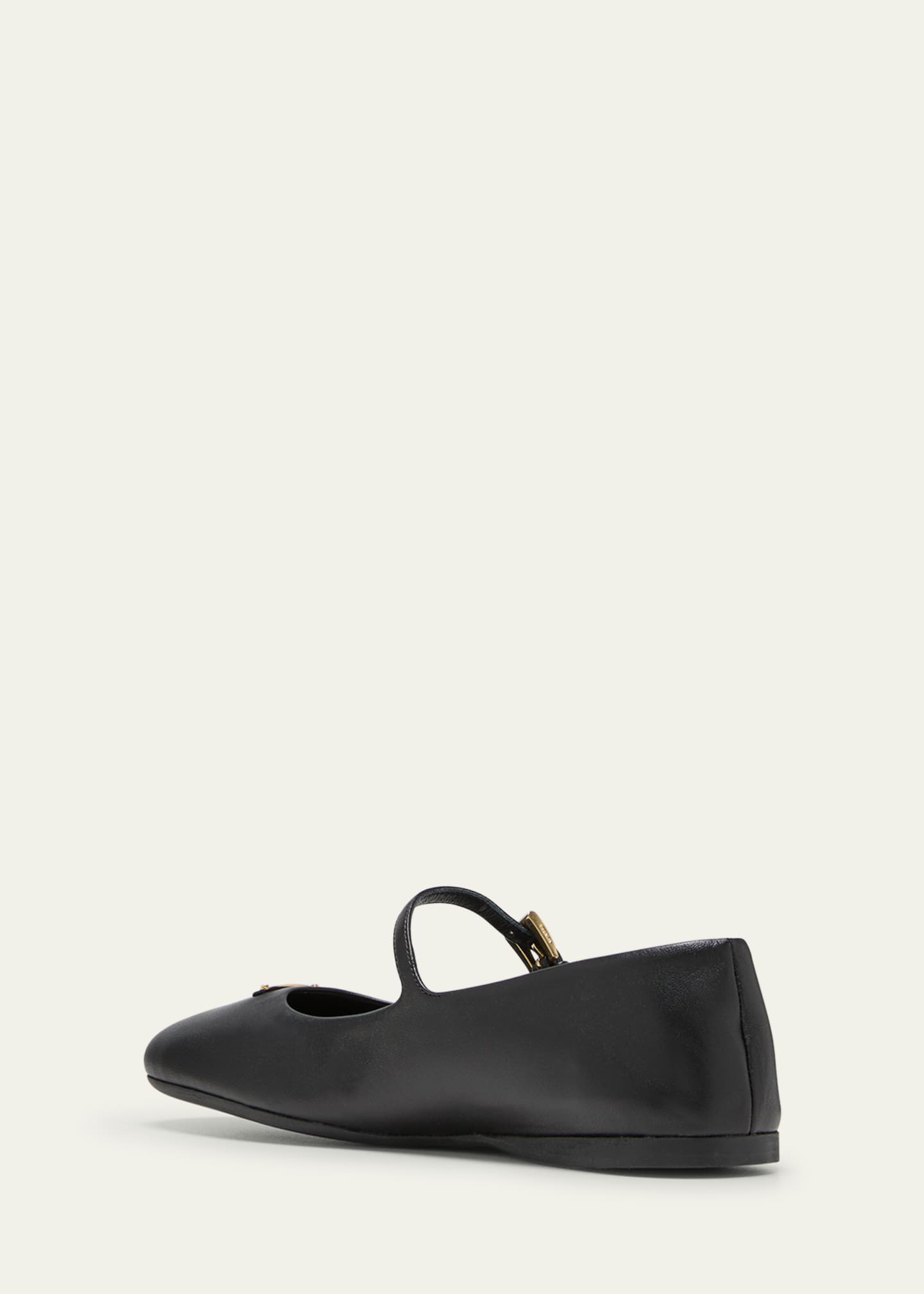Prada Lambskin Triangle Mary Jane Ballerina Flats Image 4 of 5