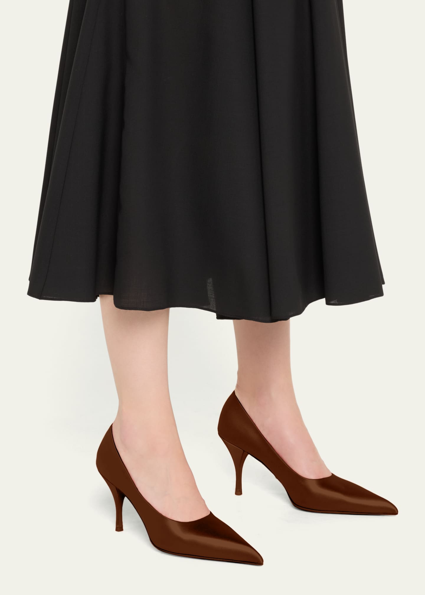 Prada Raso Silk Stiletto Pumps Image 2 of 5