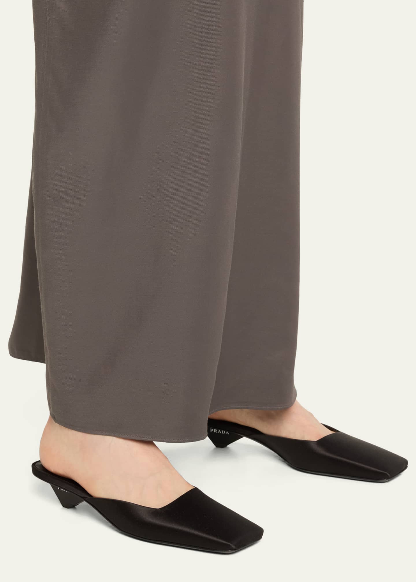 Prada satin mules online