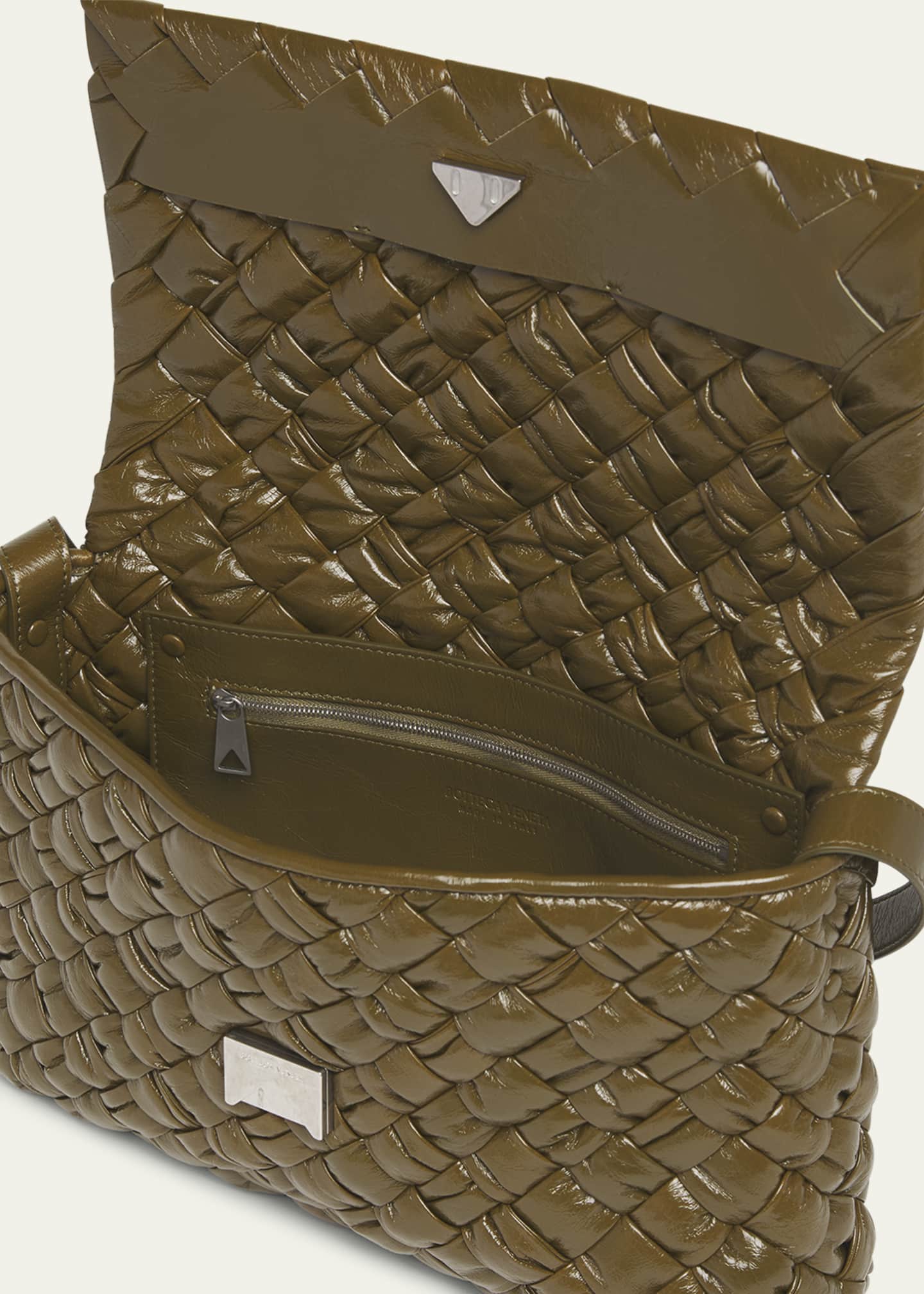 Bottega Veneta Men's Rumple Intreccio Leather Messenger Bag Image 4 of 5