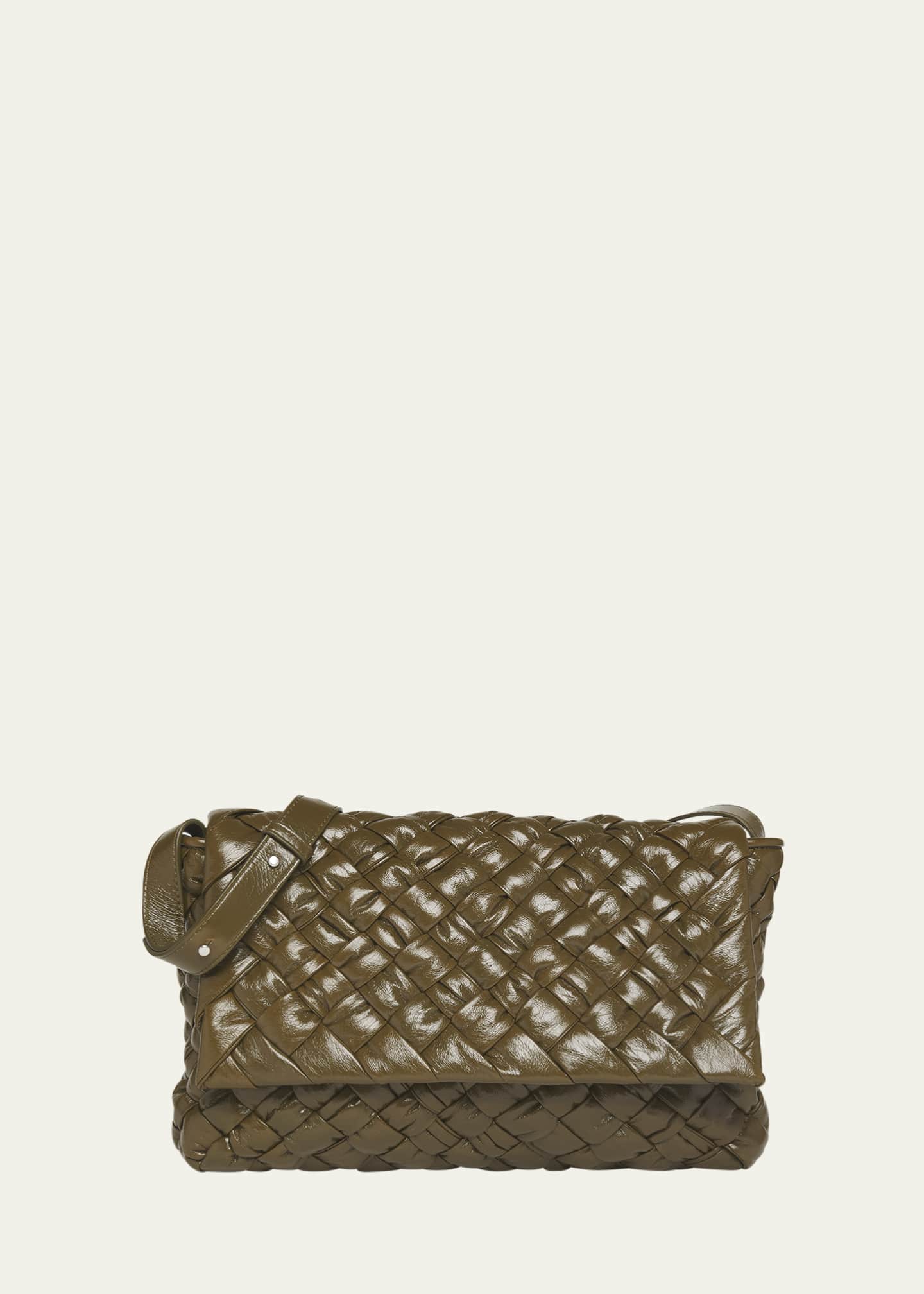 Bottega Veneta Men's Rumple Intreccio Leather Messenger Bag Image 1 of 5