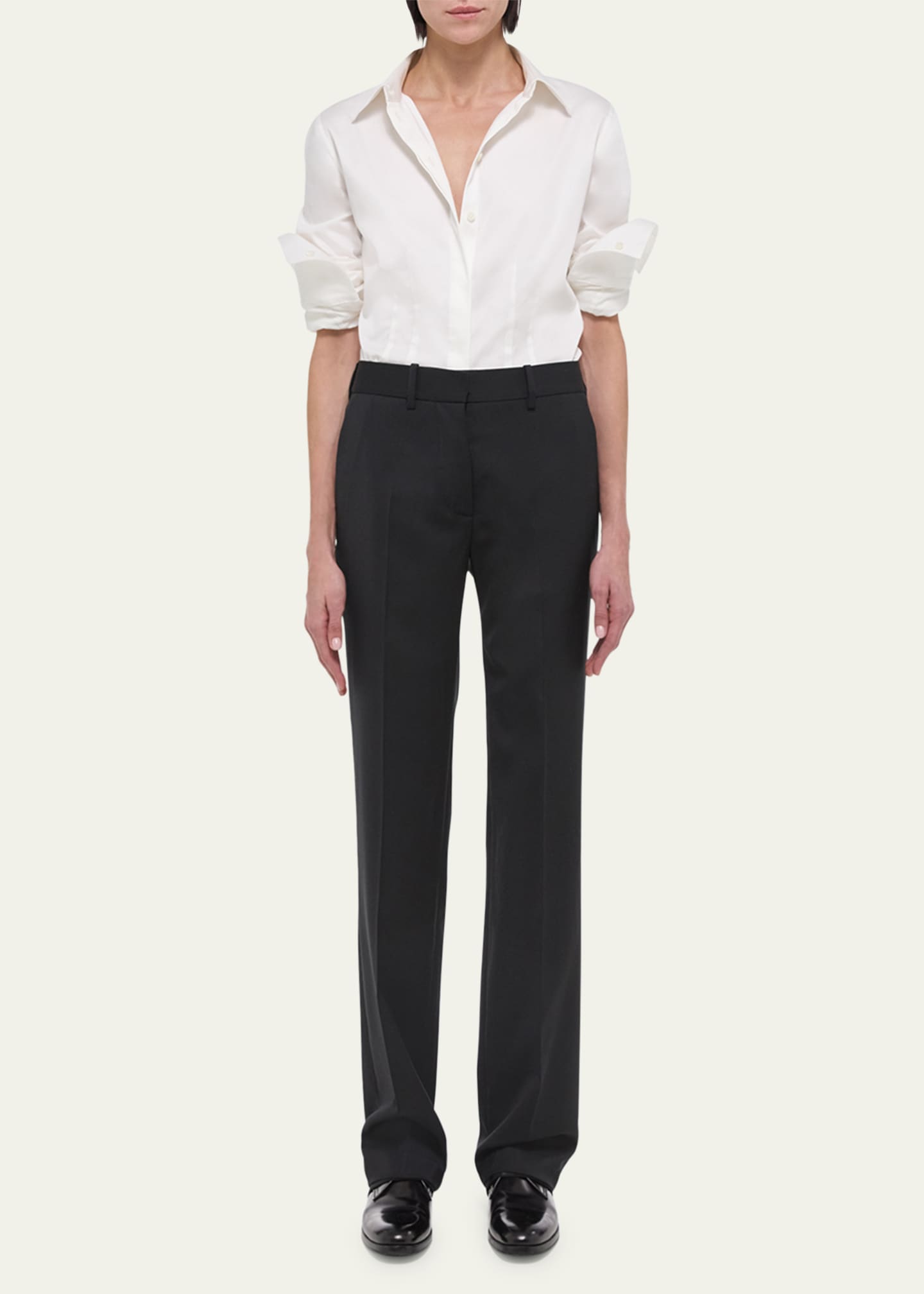 Helmut Lang Wool Flat Front Pants Image 2 of 5