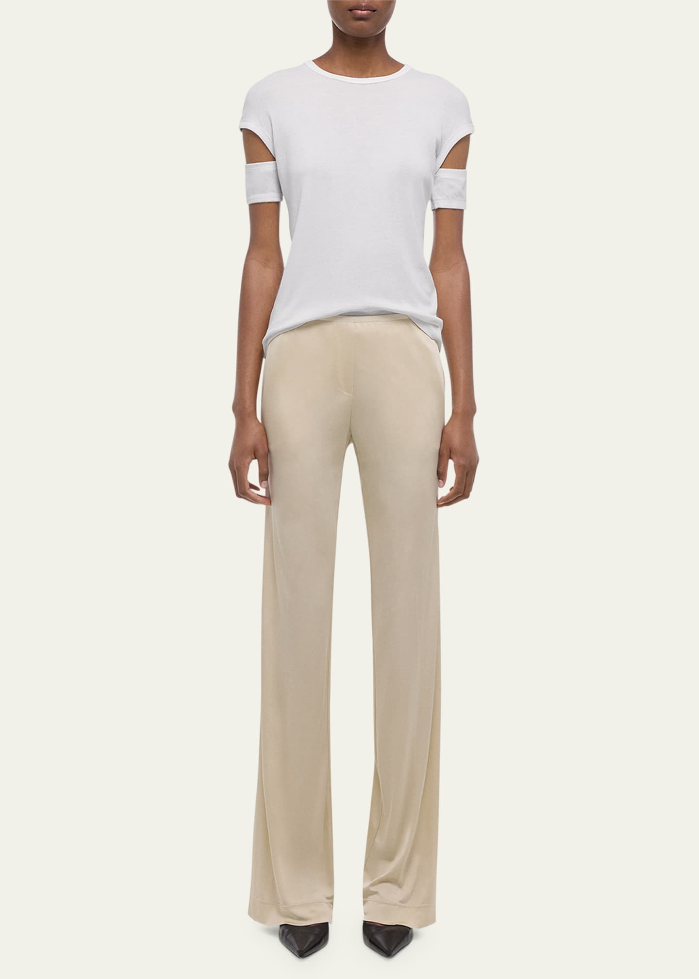 Helmut Lang Straight-Leg Fluid Pull-On Pants Image 2 of 5