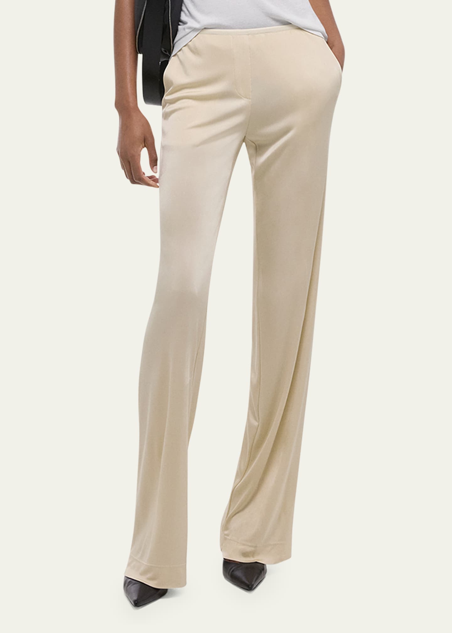 Helmut Lang Straight-Leg Fluid Pull-On Pants Image 4 of 5