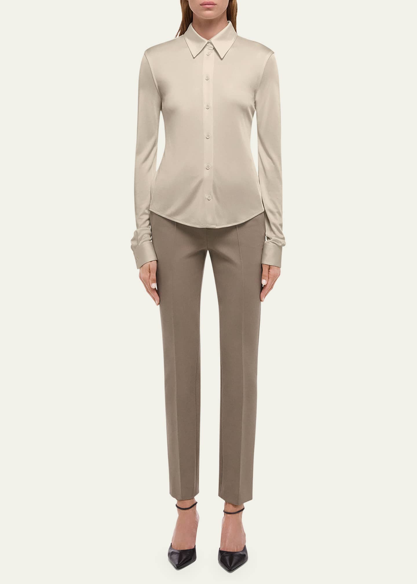Helmut Lang Fluid Button-Front Shirt Image 2 of 5