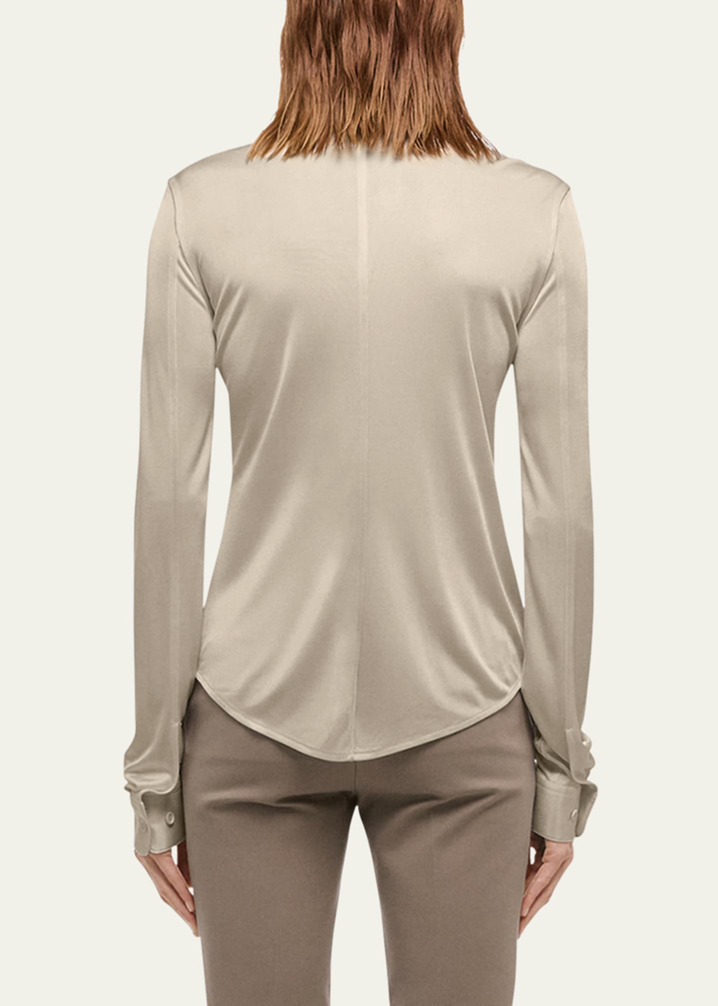 Helmut Lang Fluid Button-Front Shirt Image 3 of 5