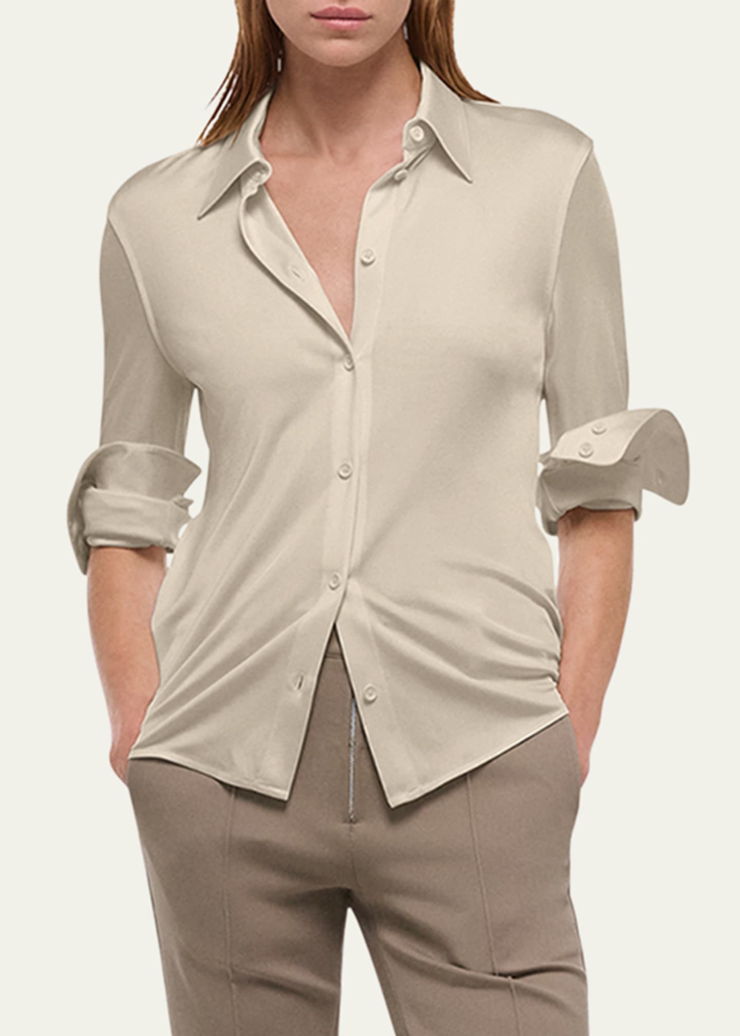 Helmut Lang Fluid Button-Front Shirt Image 4 of 5