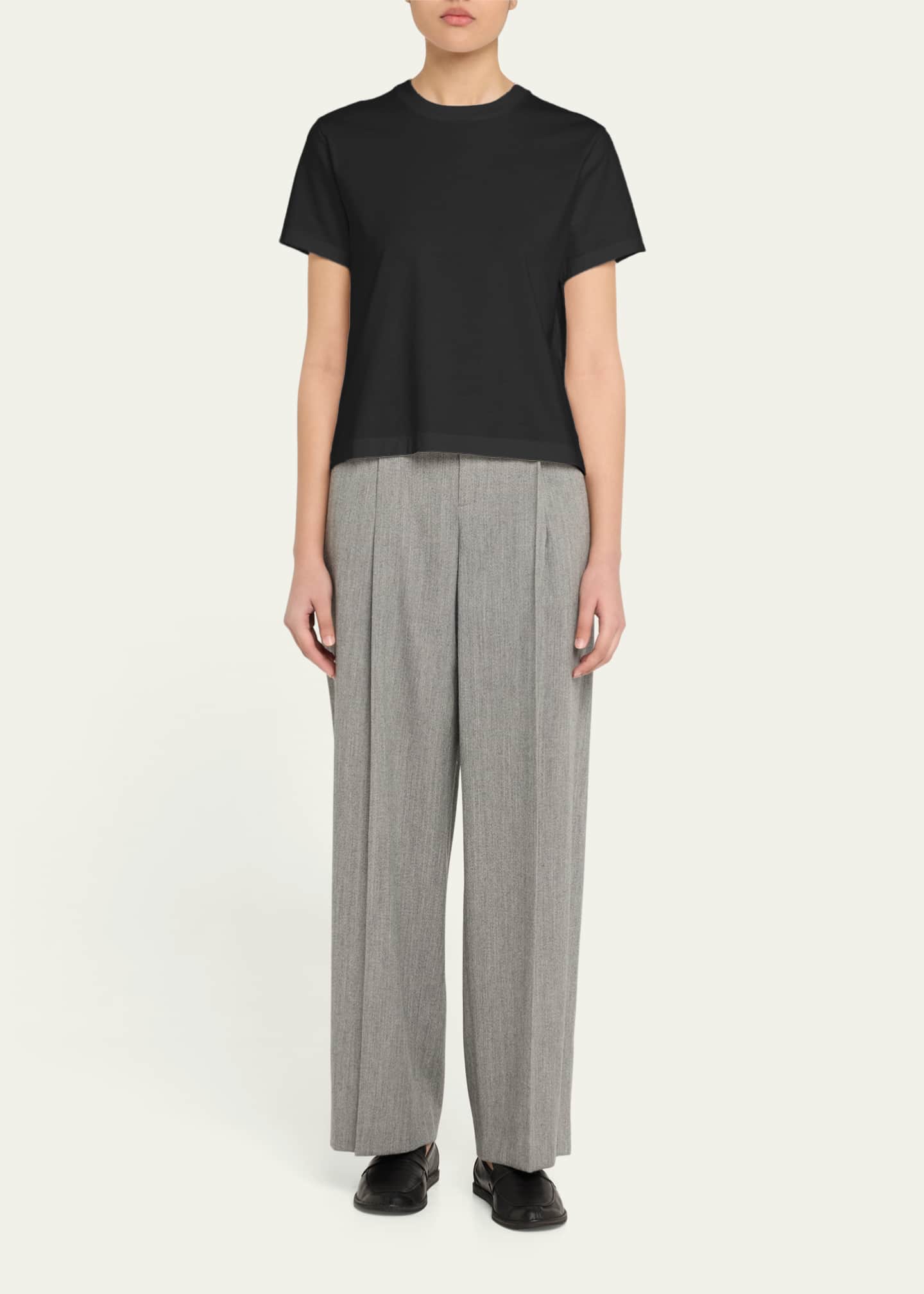 Vince Short-Sleeve Pima Cotton Crewneck T-Shirt Image 2 of 5