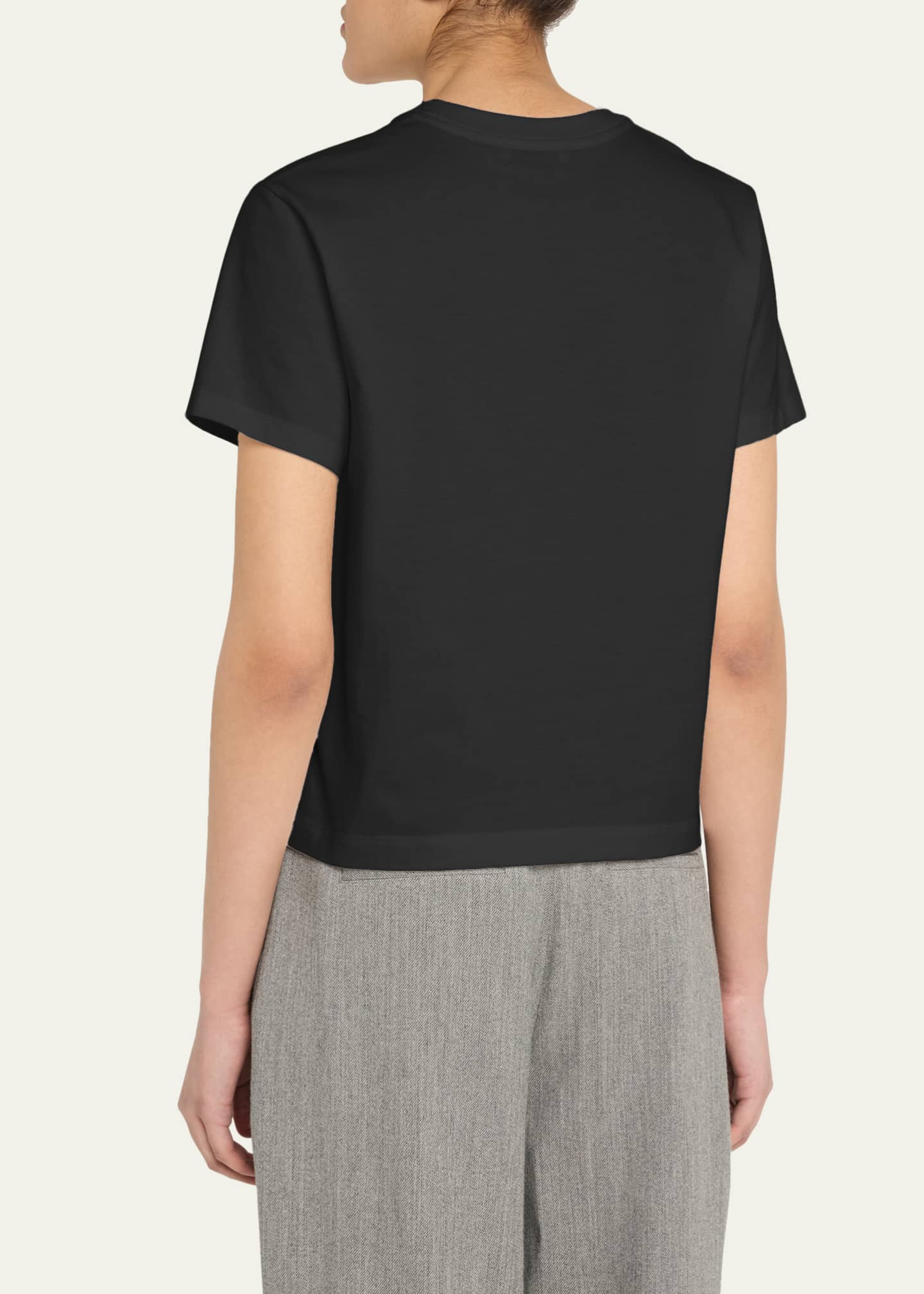 Vince Short-Sleeve Pima Cotton Crewneck T-Shirt Image 3 of 5