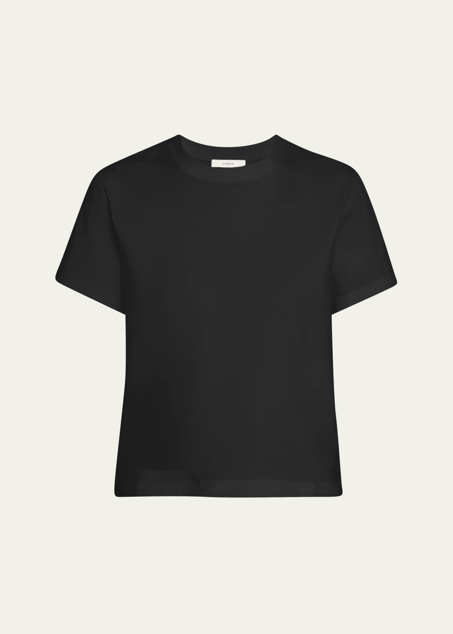 Vince Short-Sleeve Pima Cotton Crewneck T-Shirt Image 1 of 5